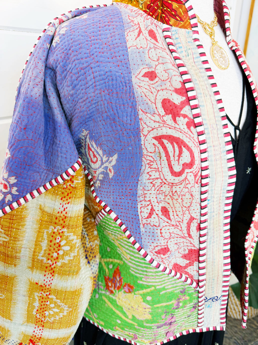 Patchwork Kantha Jacket – Quilted Reversible Blanket Coat