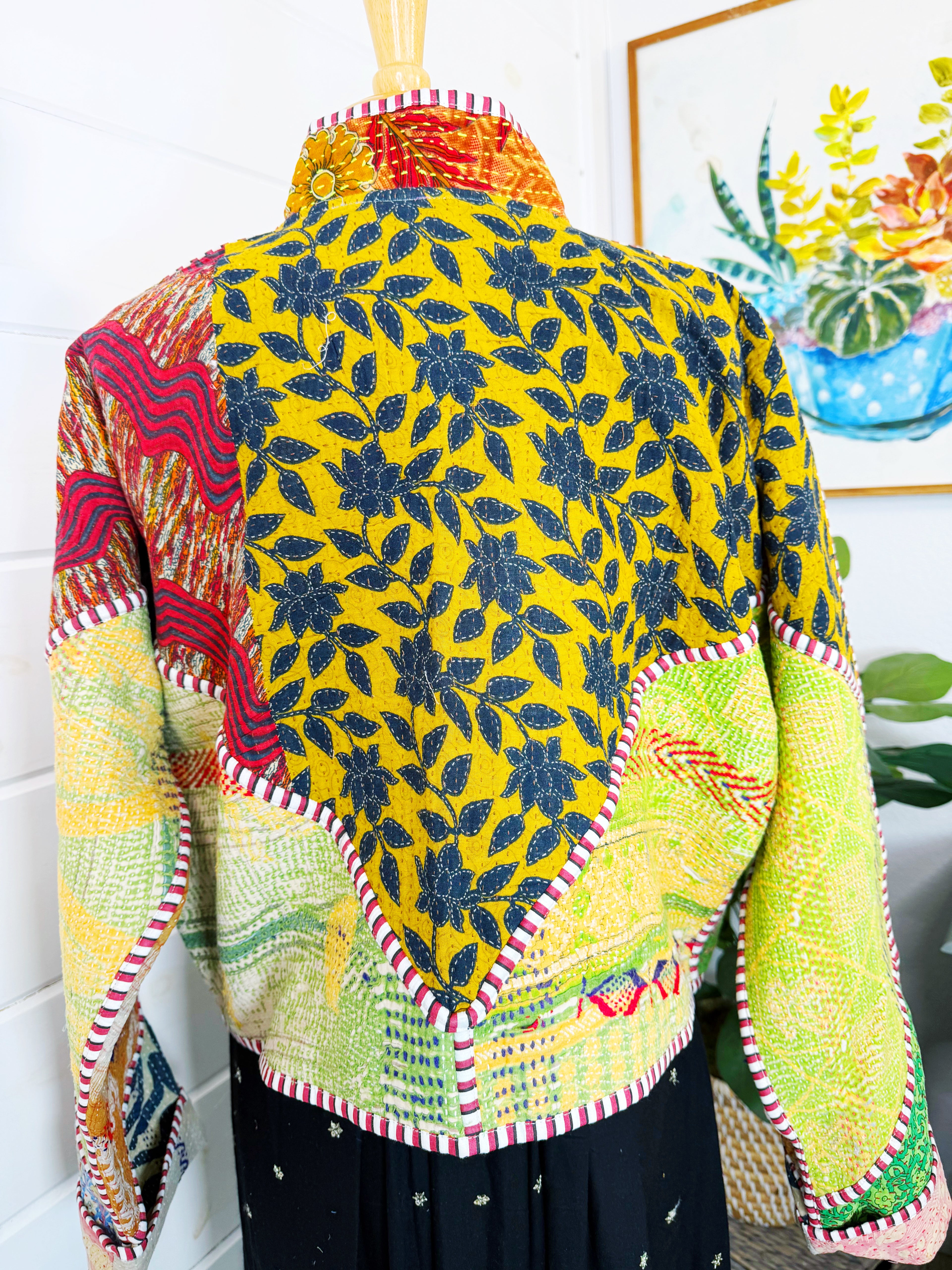 Patchwork Kantha Jacket – Quilted Reversible Blanket Coat