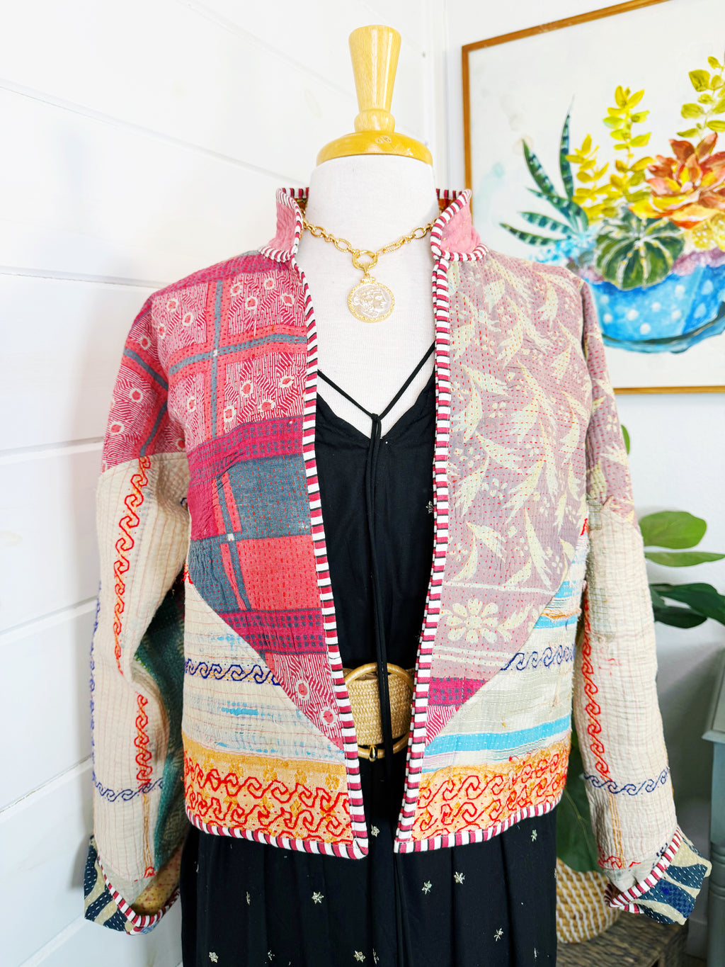 Patchwork Kantha Jacket – Quilted Reversible Blanket Coat