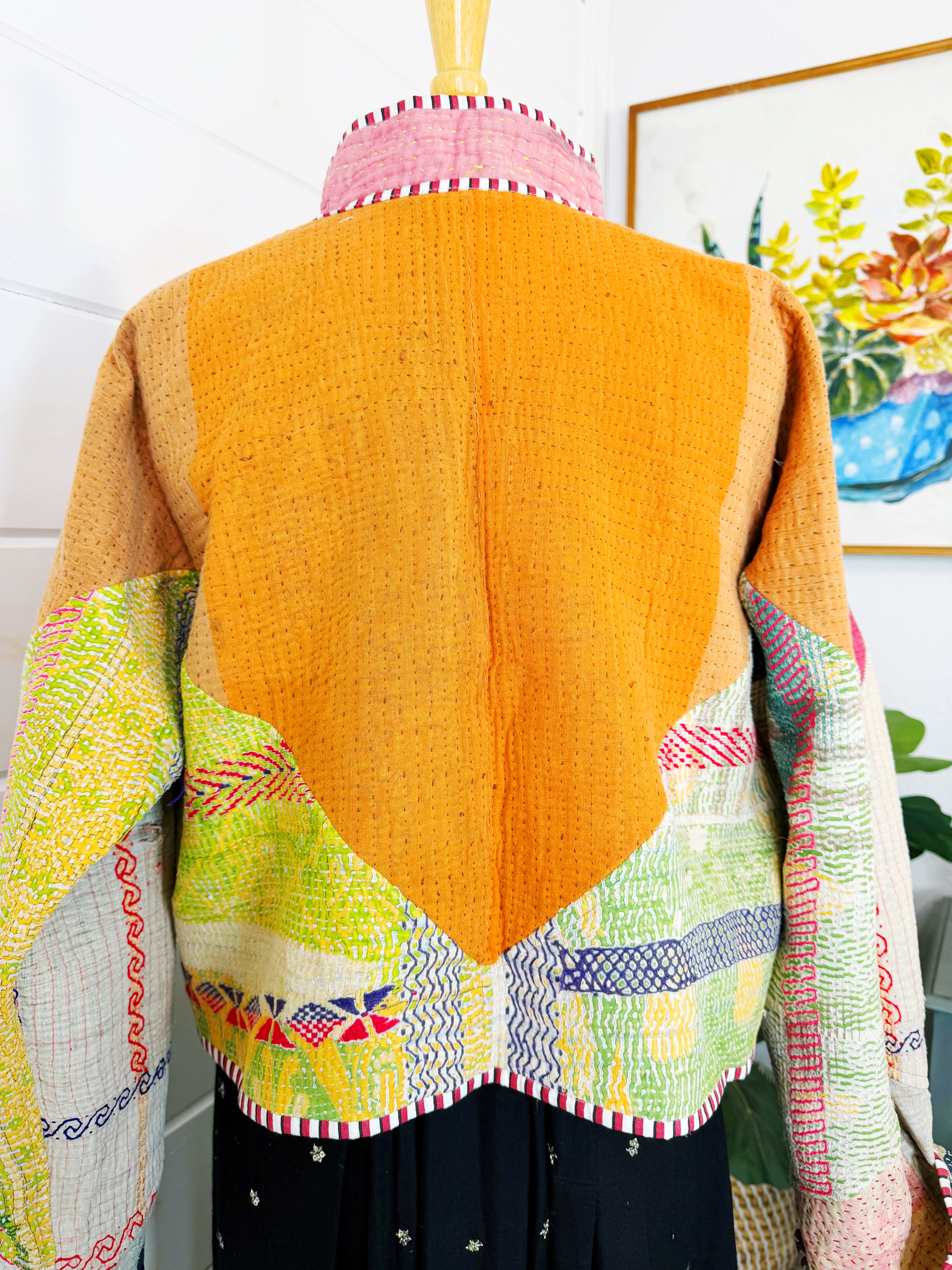 Patchwork Kantha Jacket – Quilted Reversible Blanket Coat