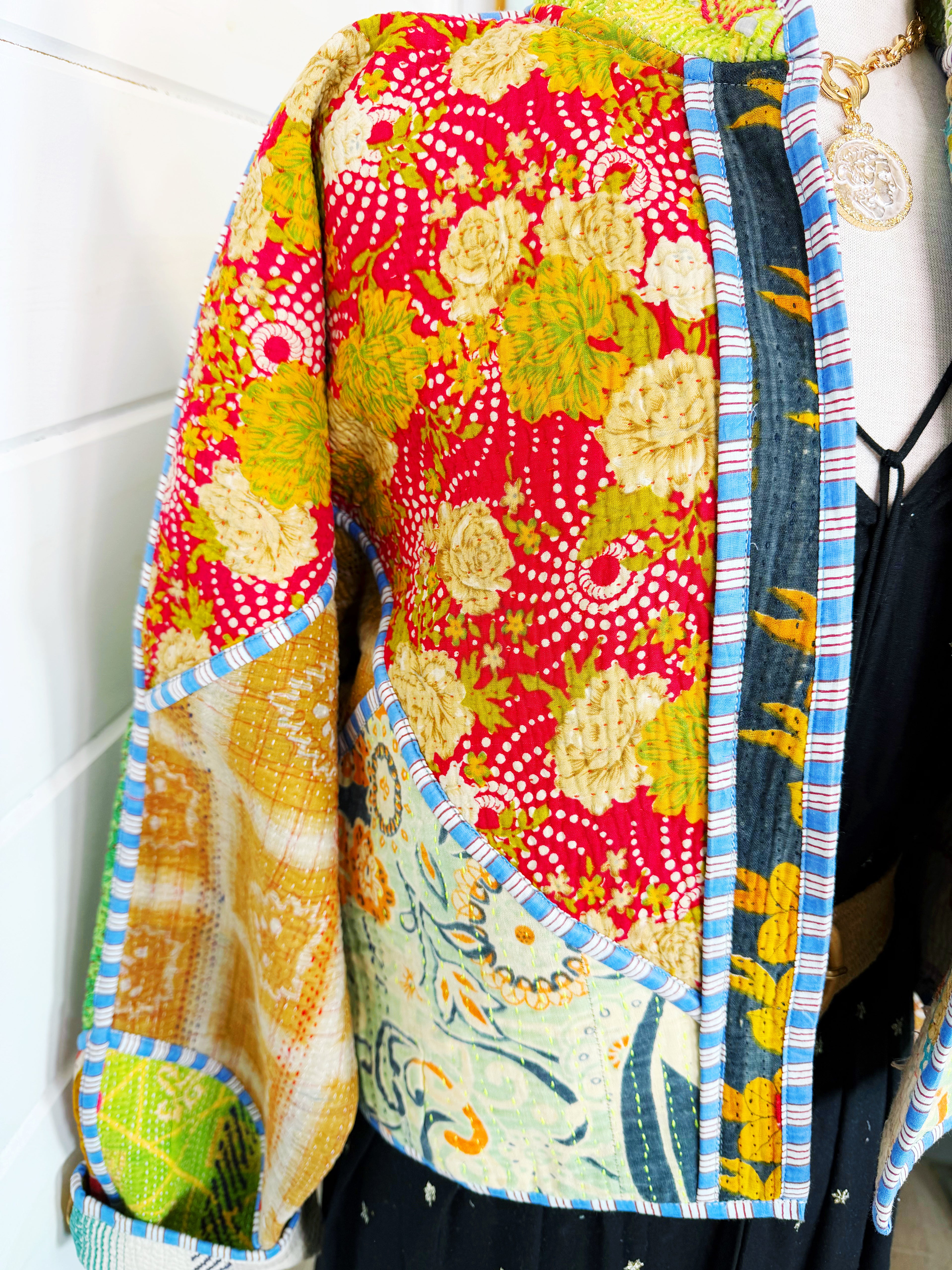 Patchwork Kantha Jacket – Quilted Reversible Blanket Coat
