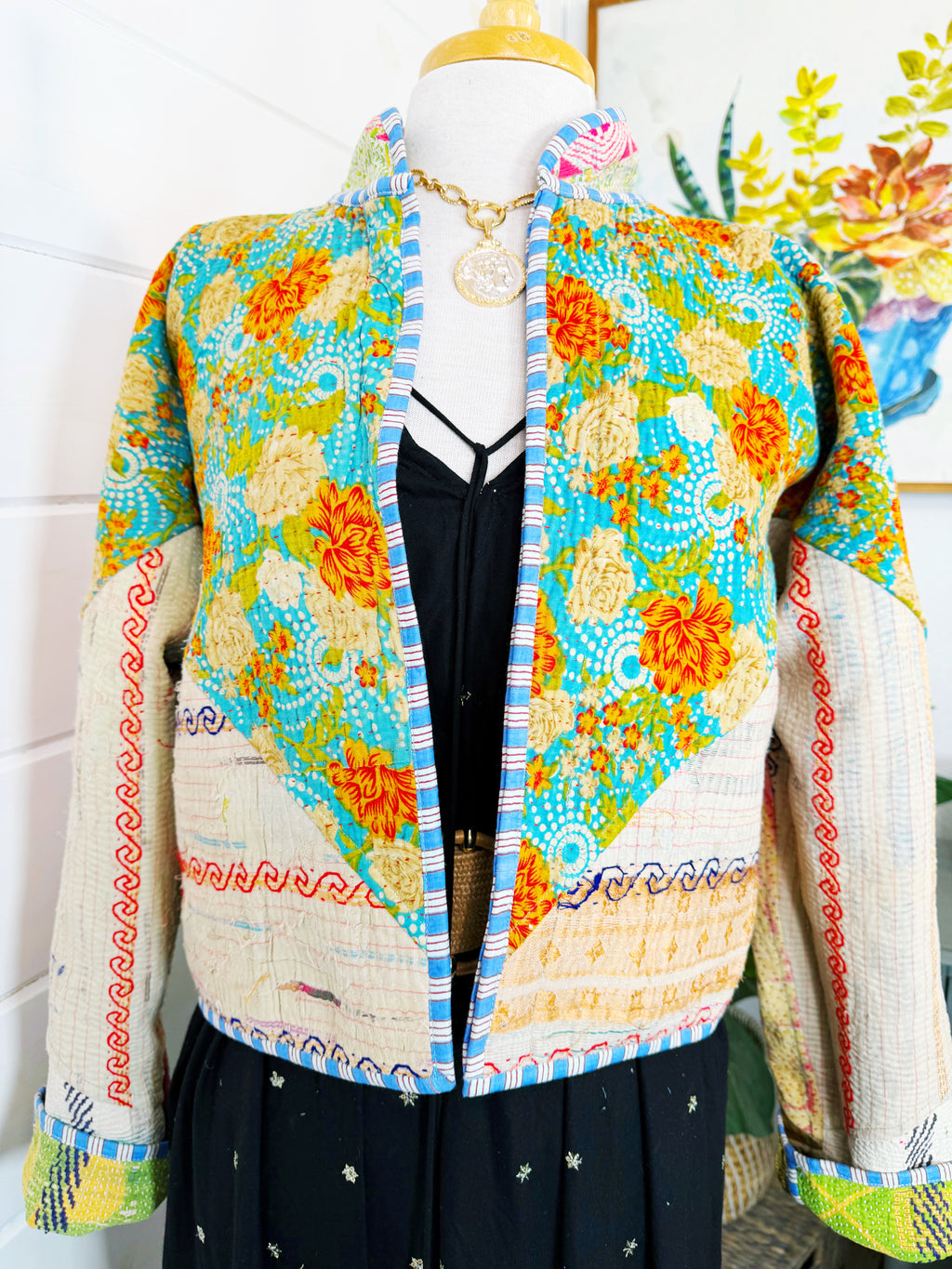 Patchwork Kantha Jacket – Quilted Reversible Blanket Coat