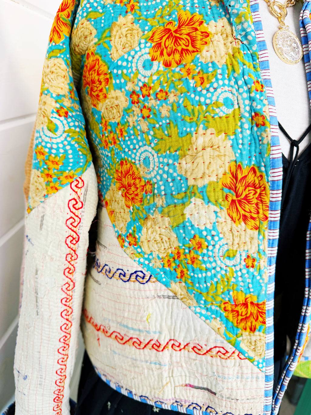 Patchwork Kantha Jacket – Quilted Reversible Blanket Coat