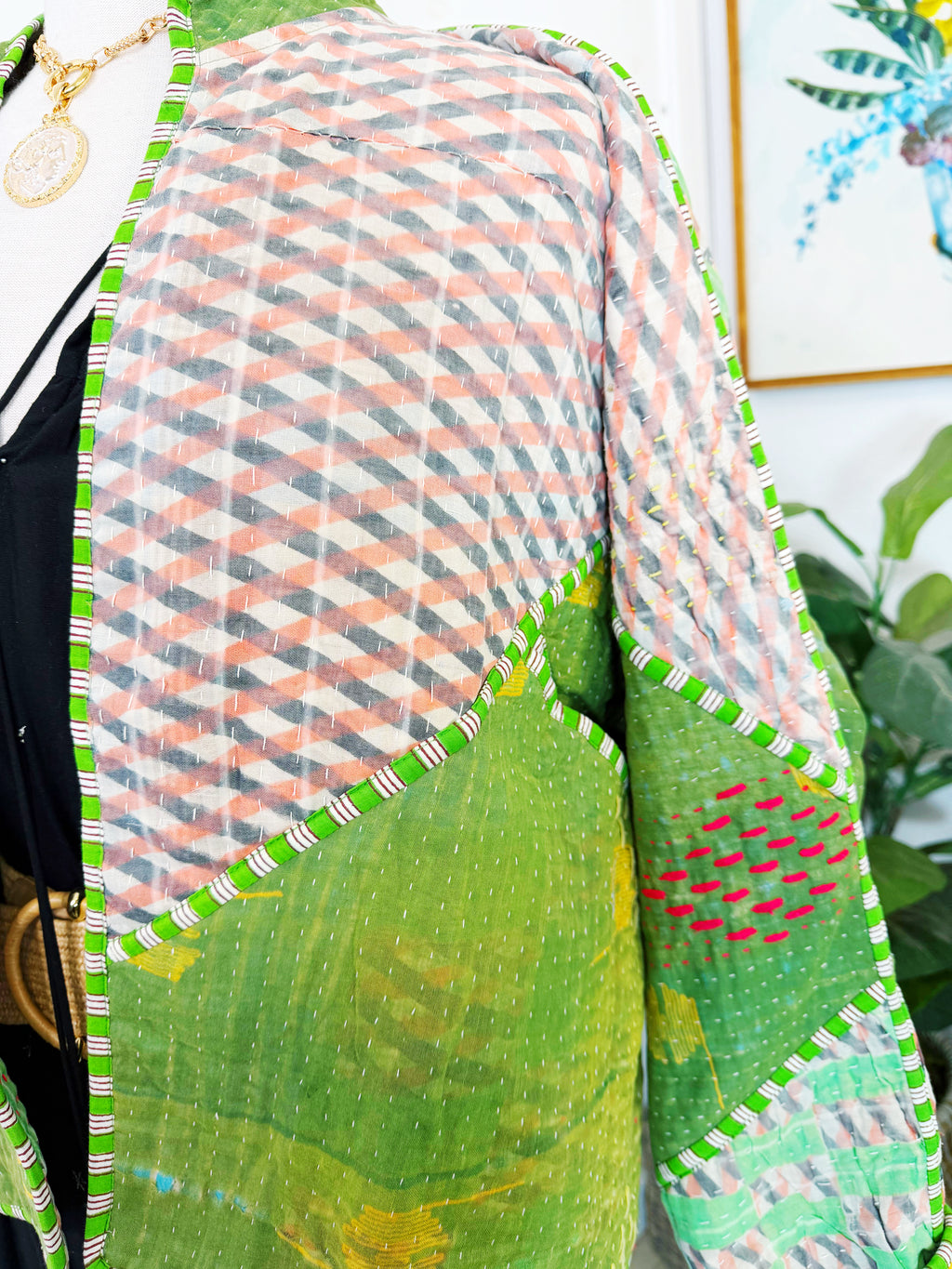 Patchwork Kantha Jacket – Quilted Reversible Blanket Coat