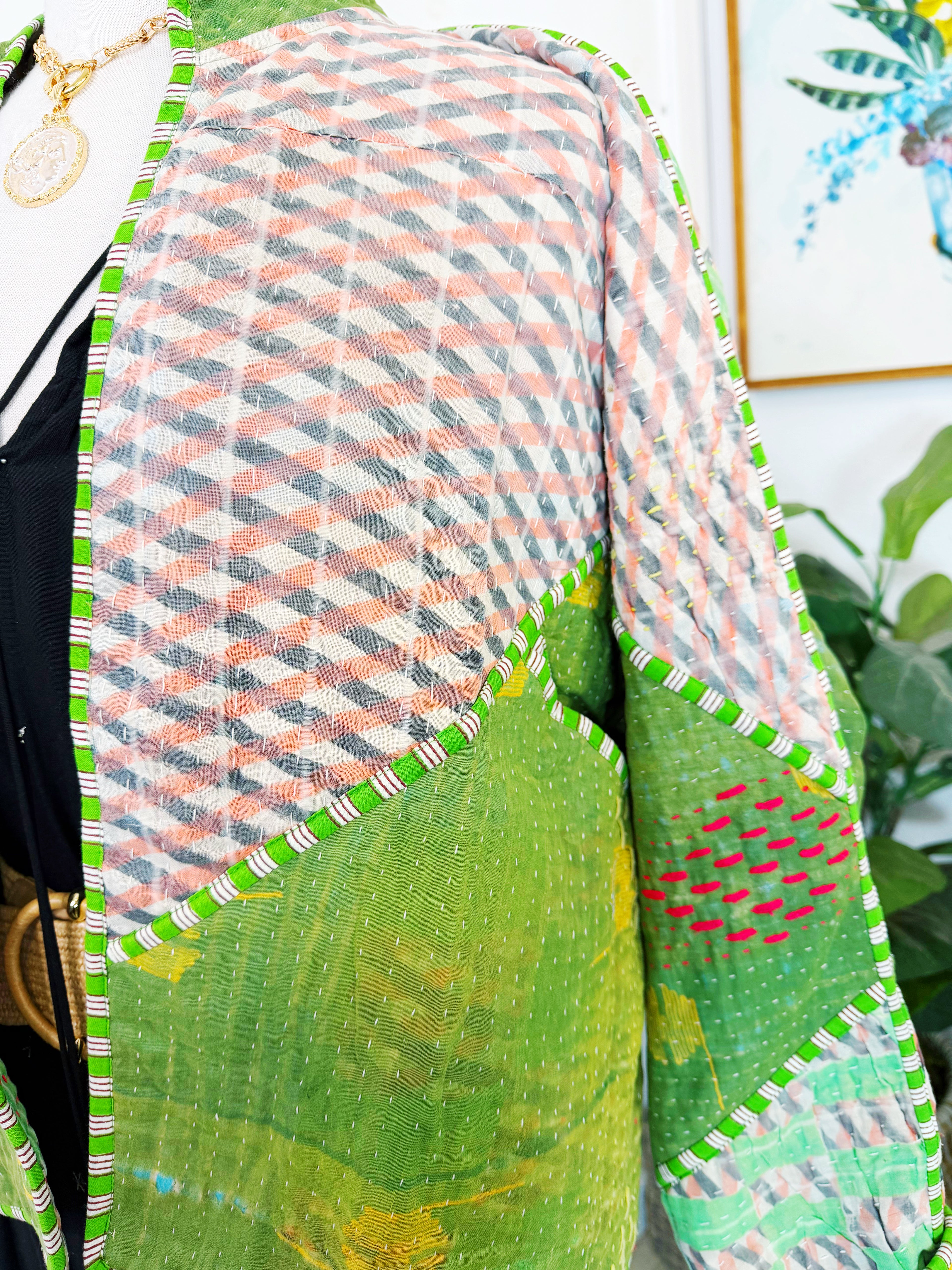 Patchwork Kantha Jacket – Quilted Reversible Blanket Coat