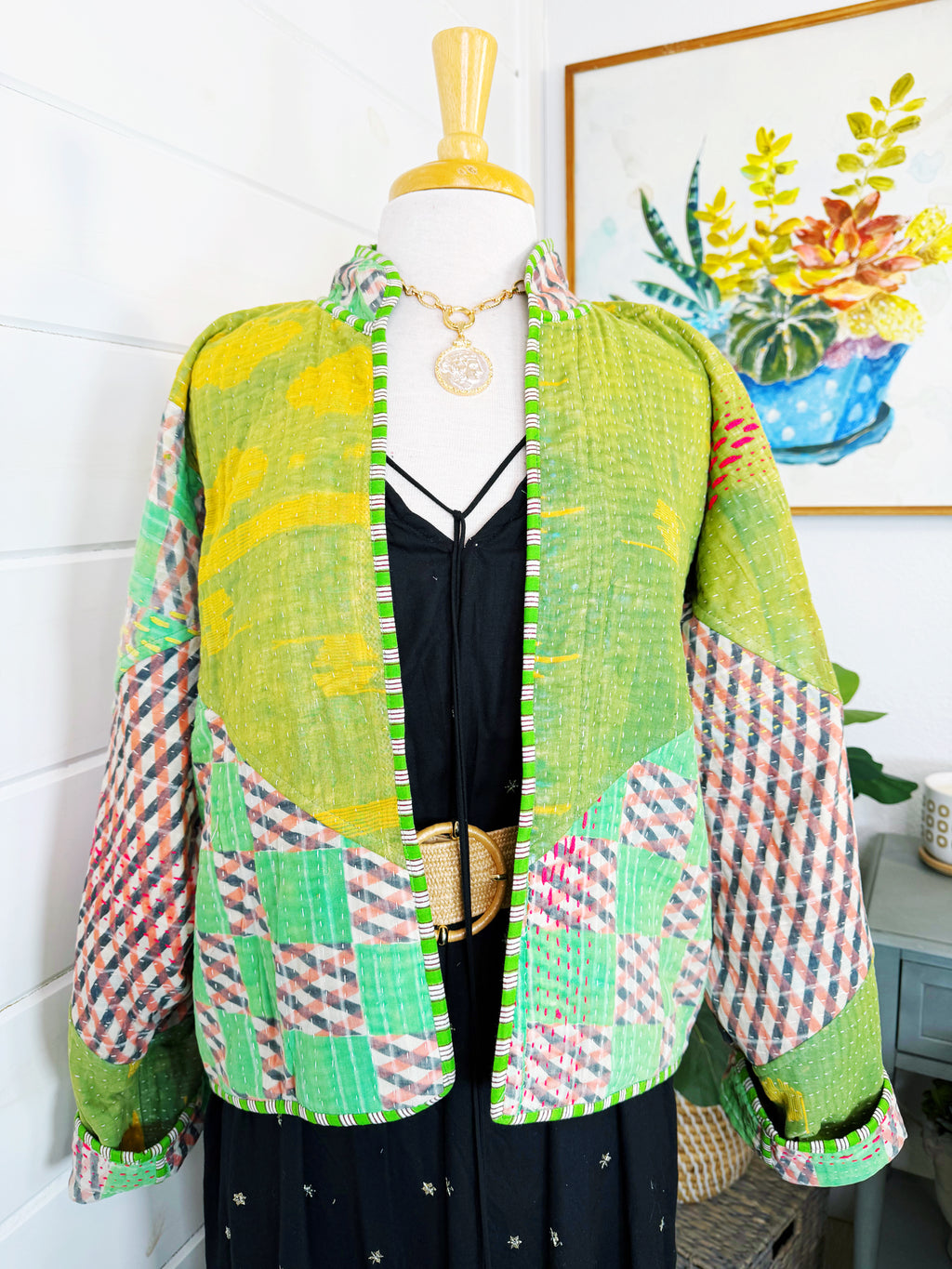 Patchwork Kantha Jacket – Quilted Reversible Blanket Coat