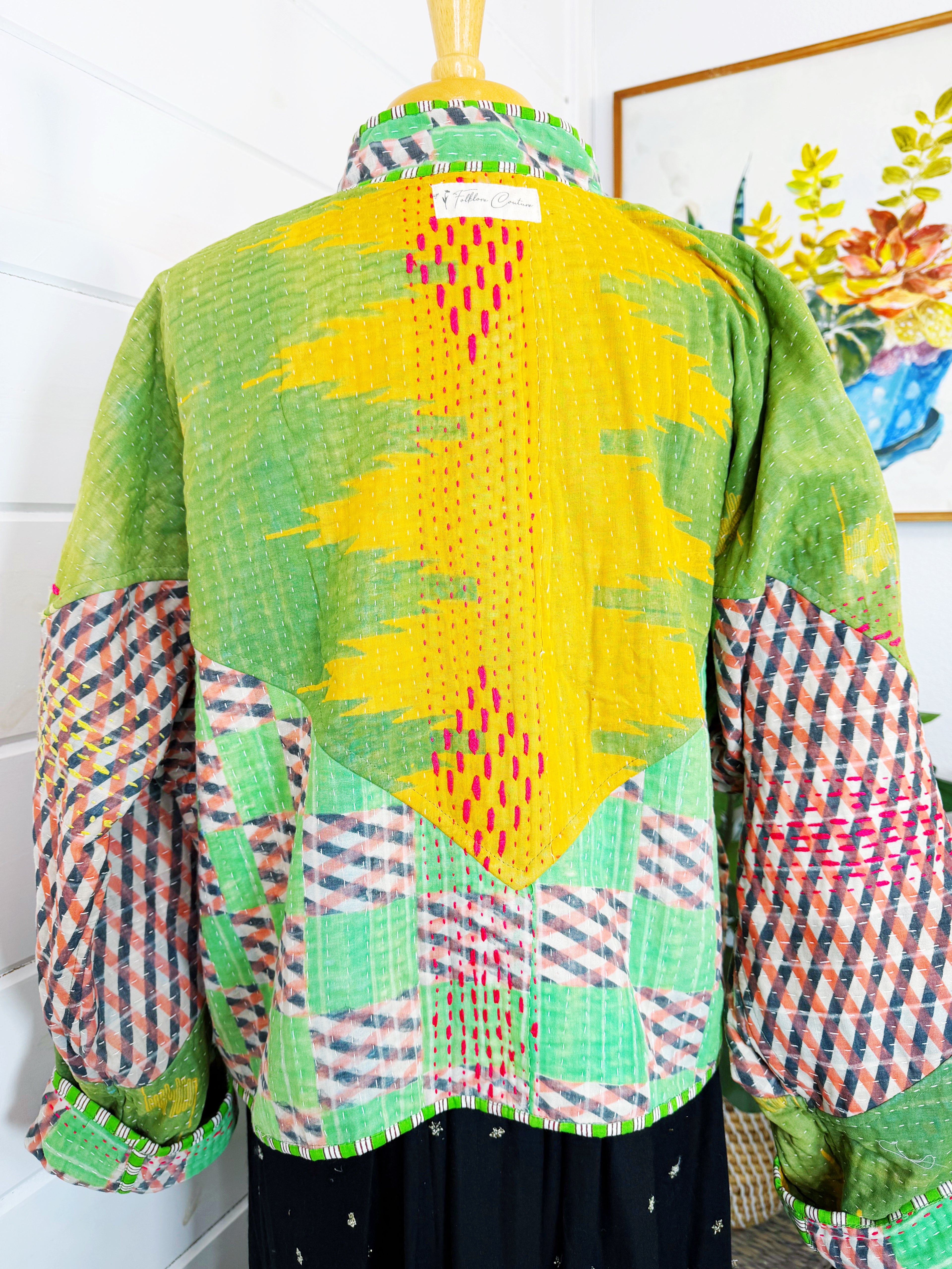 Patchwork Kantha Jacket – Quilted Reversible Blanket Coat