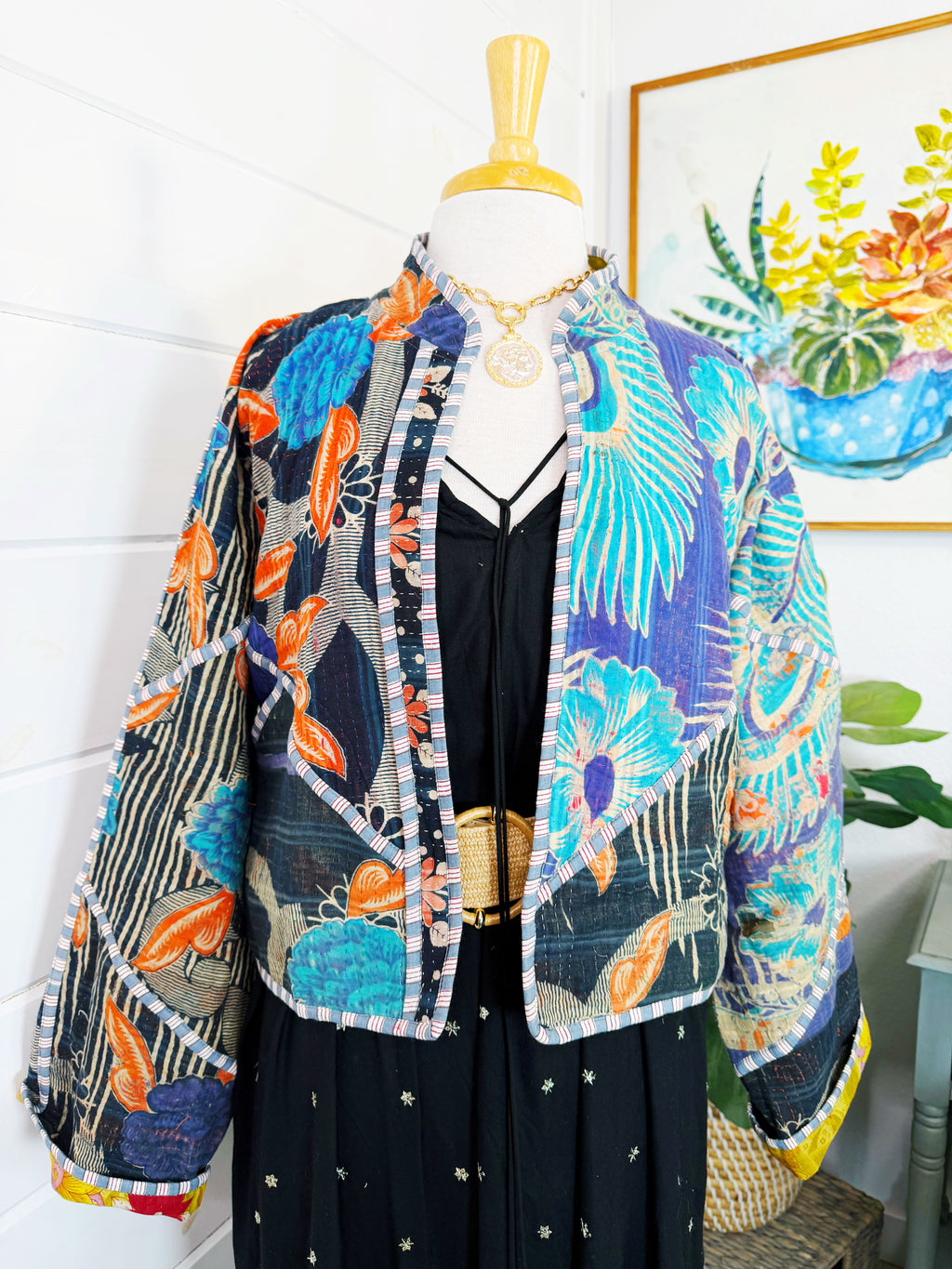 Patchwork Kantha Jacket – Quilted Reversible Blanket Coat