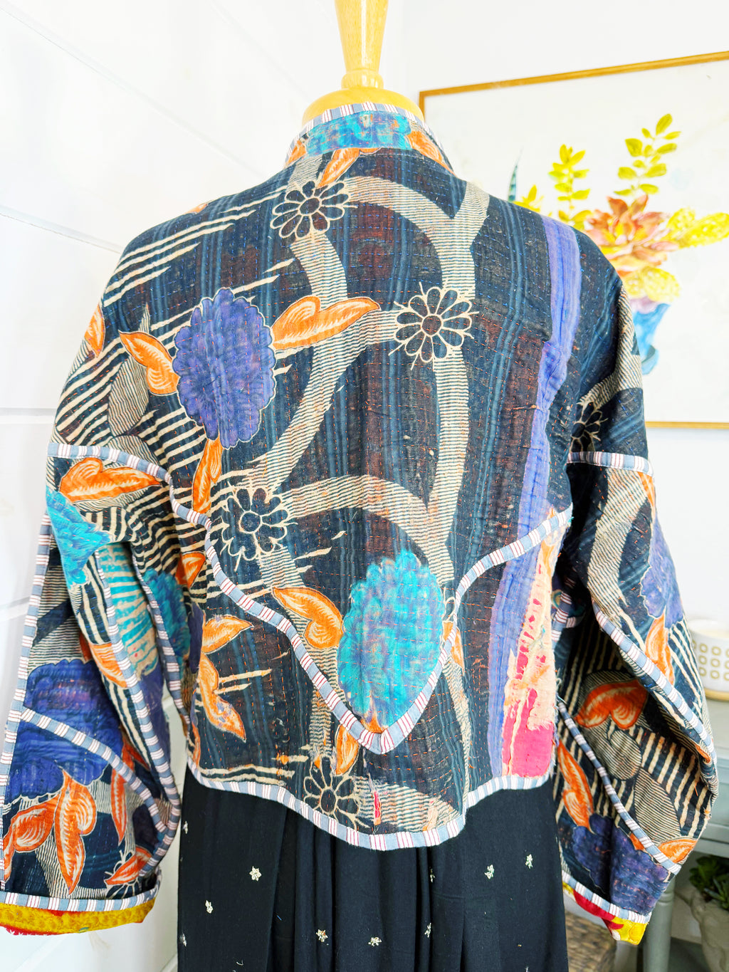 Patchwork Kantha Jacket – Quilted Reversible Blanket Coat