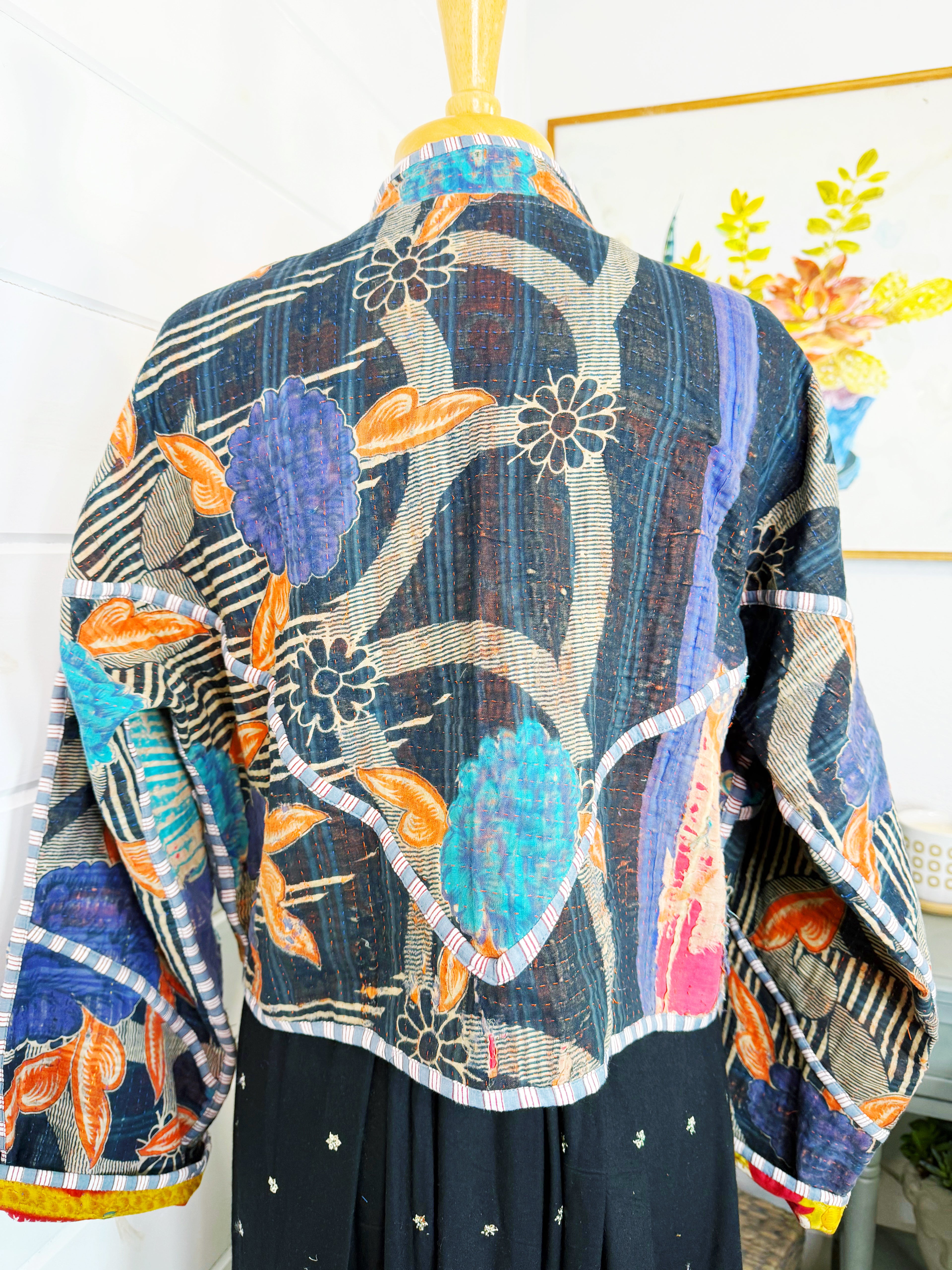 Patchwork Kantha Jacket – Quilted Reversible Blanket Coat
