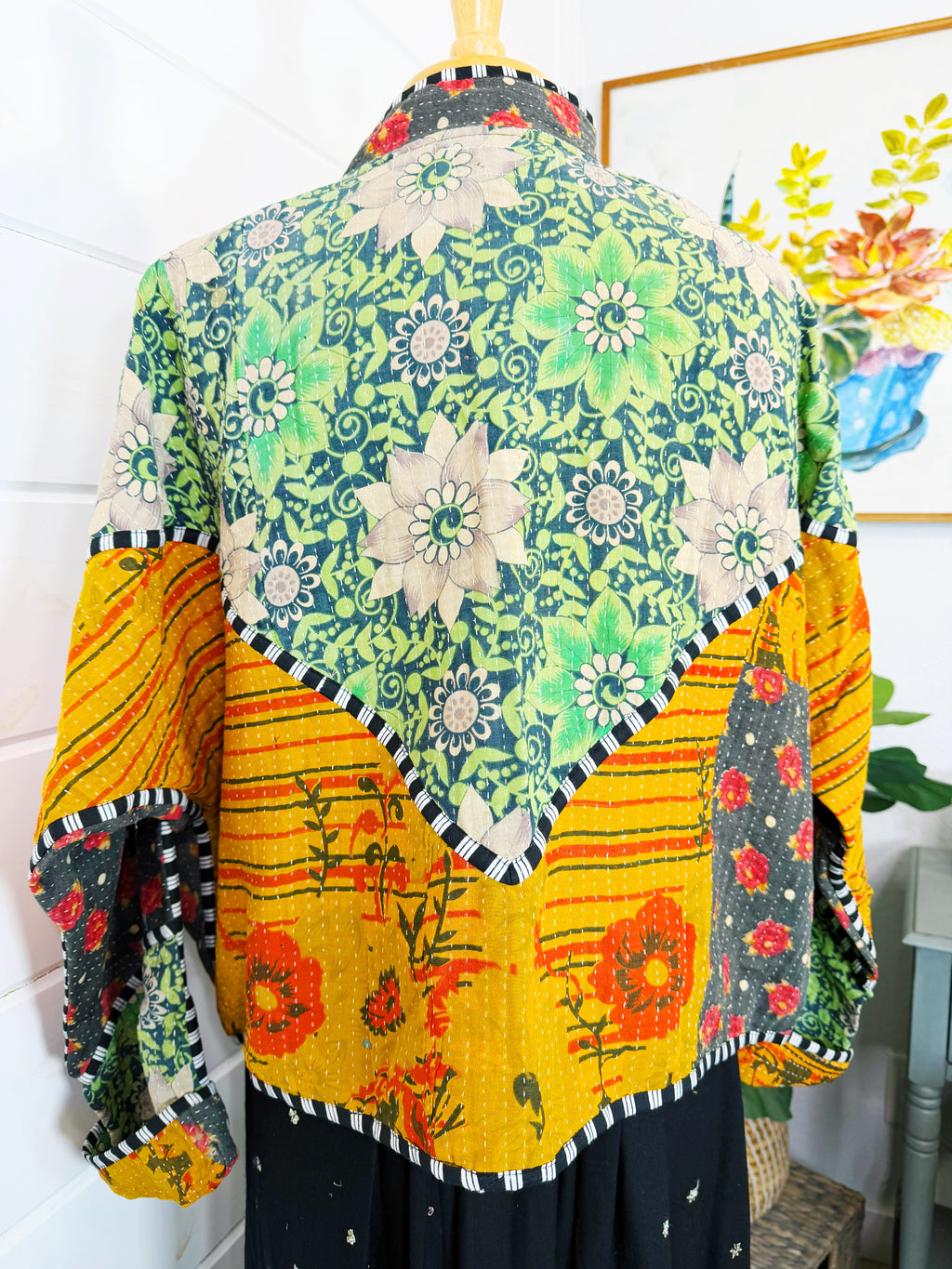 Patchwork Kantha Jacket – Quilted Reversible Blanket Coat