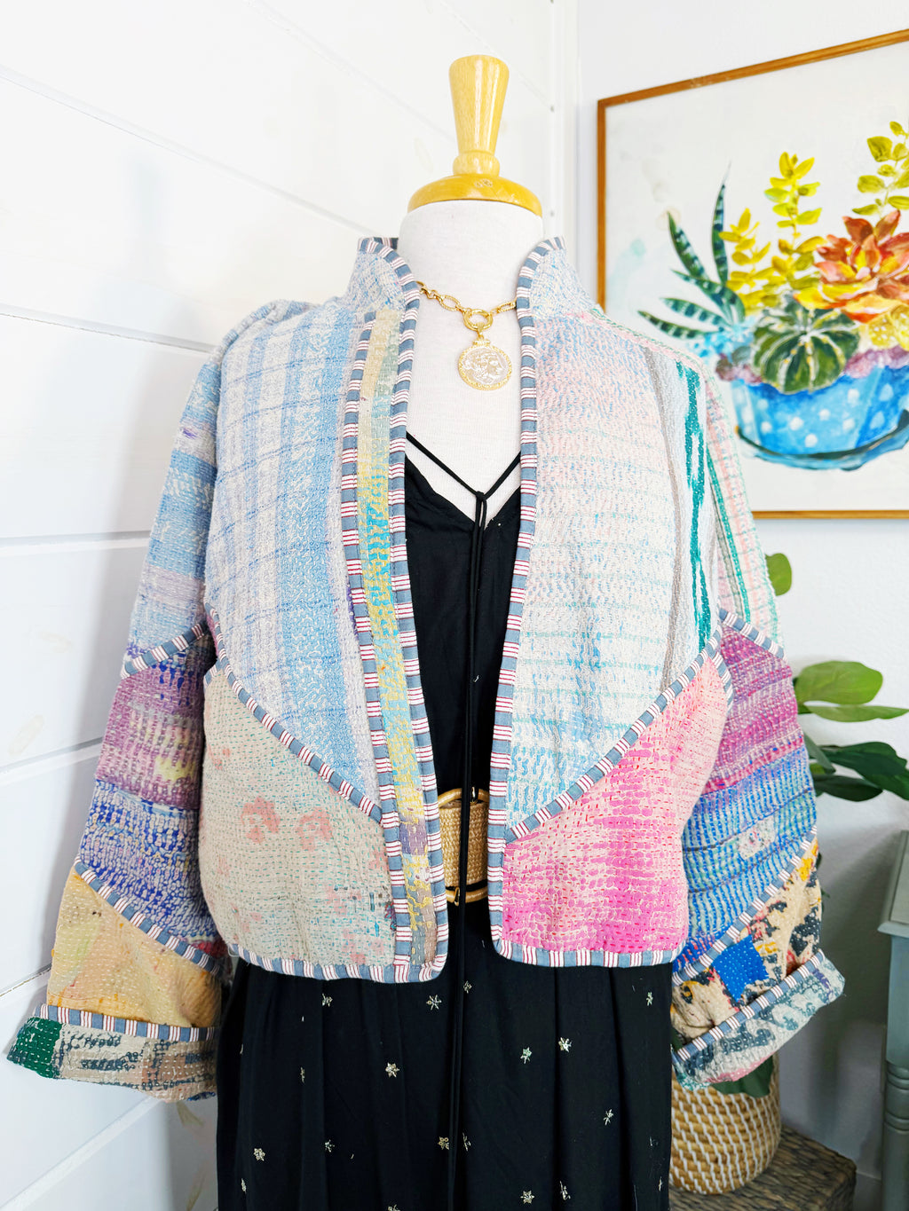 Patchwork Kantha Jacket – Quilted Reversible Blanket Coat
