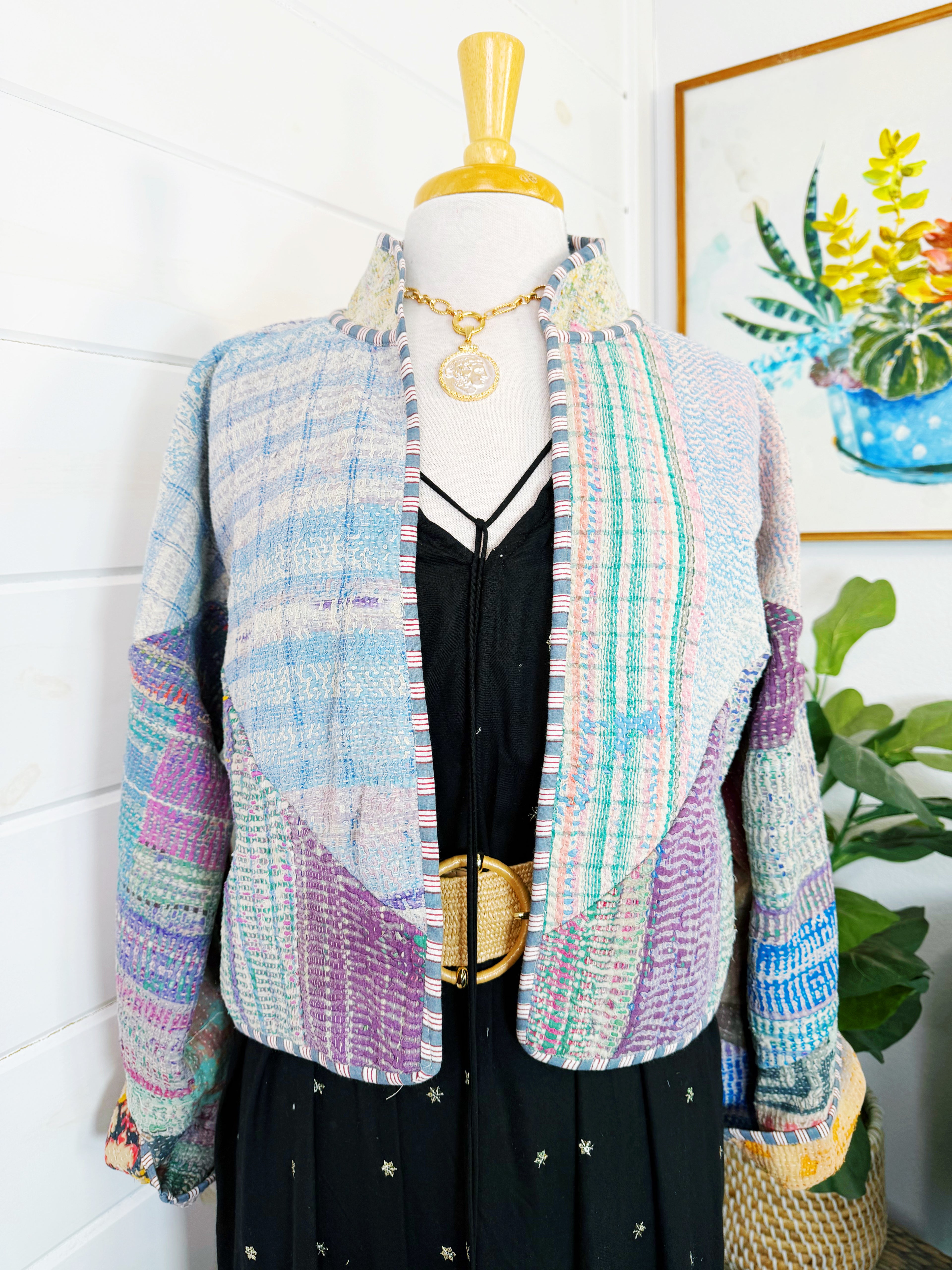 Patchwork Kantha Jacket – Quilted Reversible Blanket Coat
