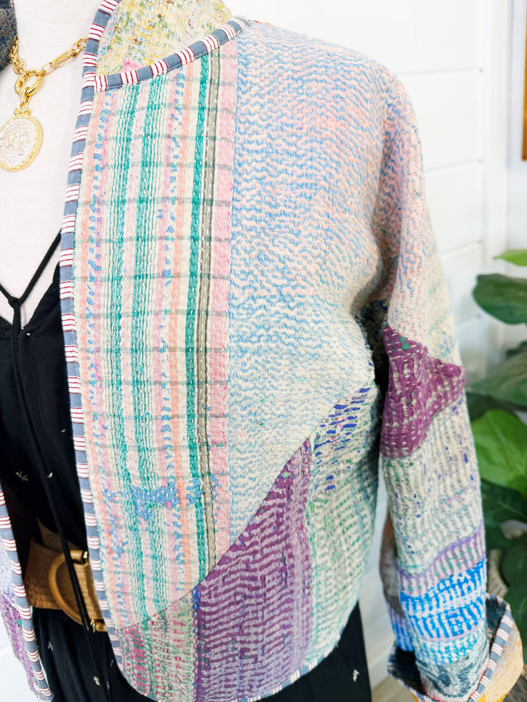 Patchwork Kantha Jacket – Quilted Reversible Blanket Coat