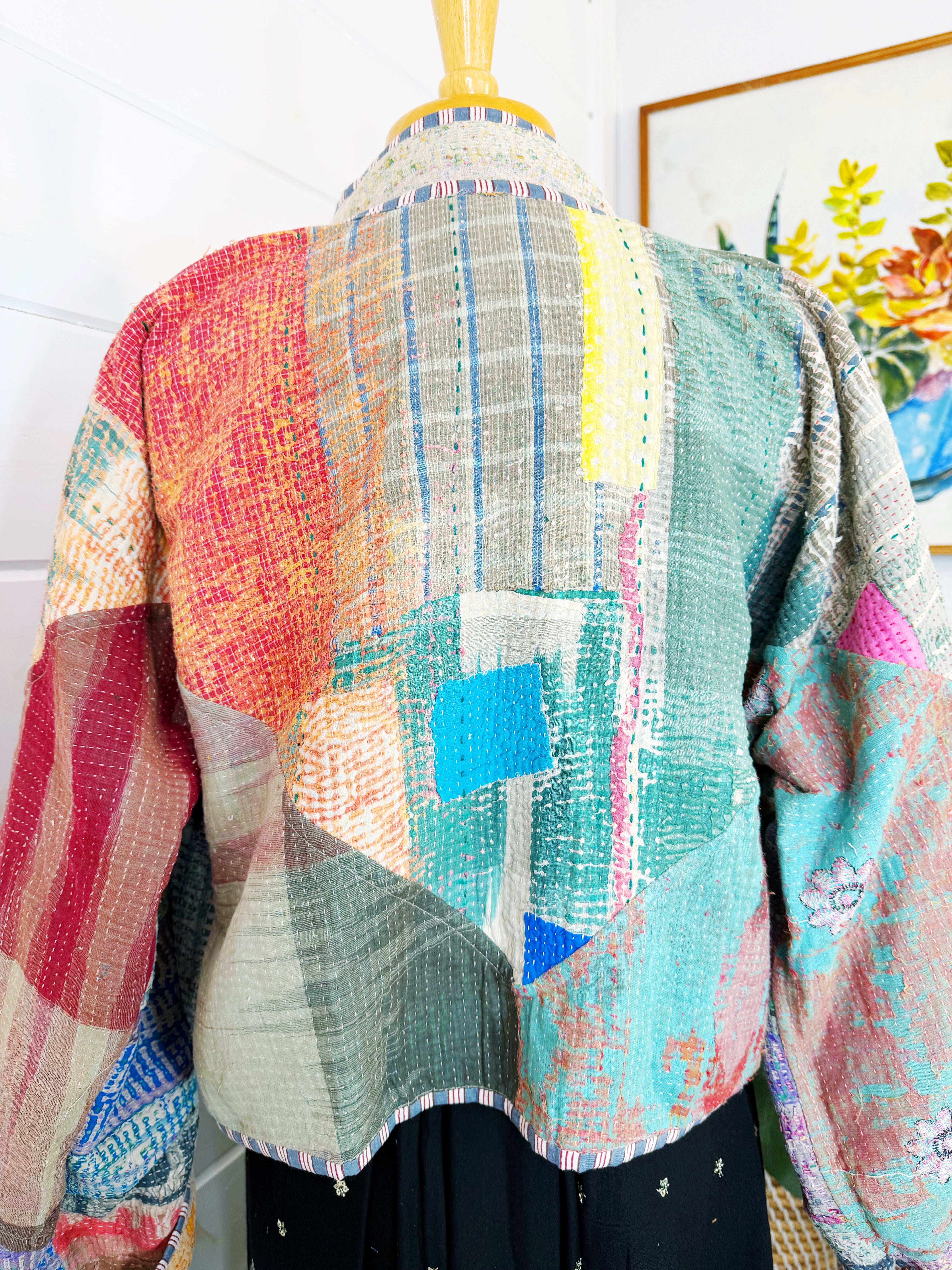 Patchwork Kantha Jacket – Quilted Reversible Blanket Coat