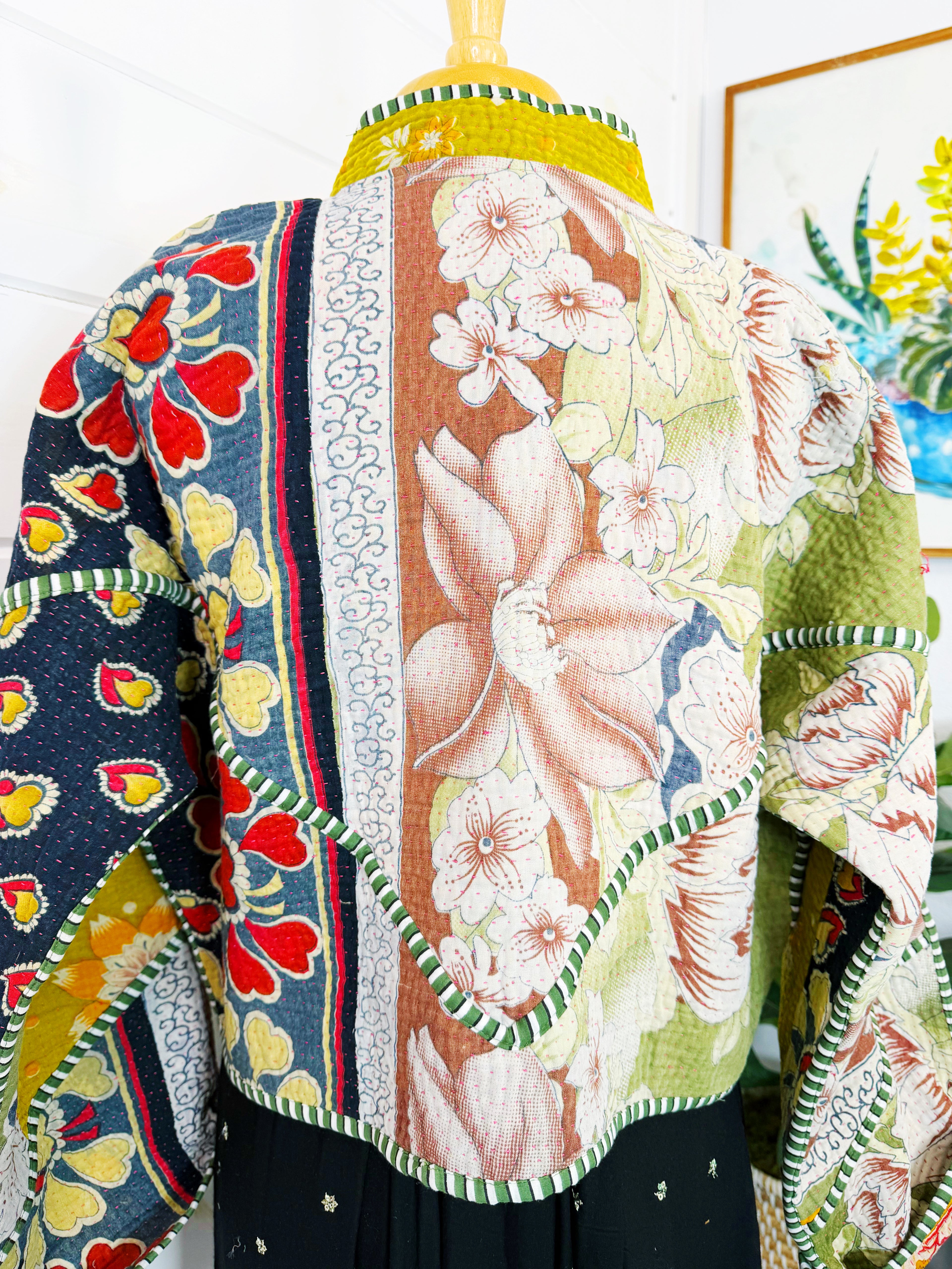 Patchwork Kantha Jacket – Quilted Reversible Blanket Coat