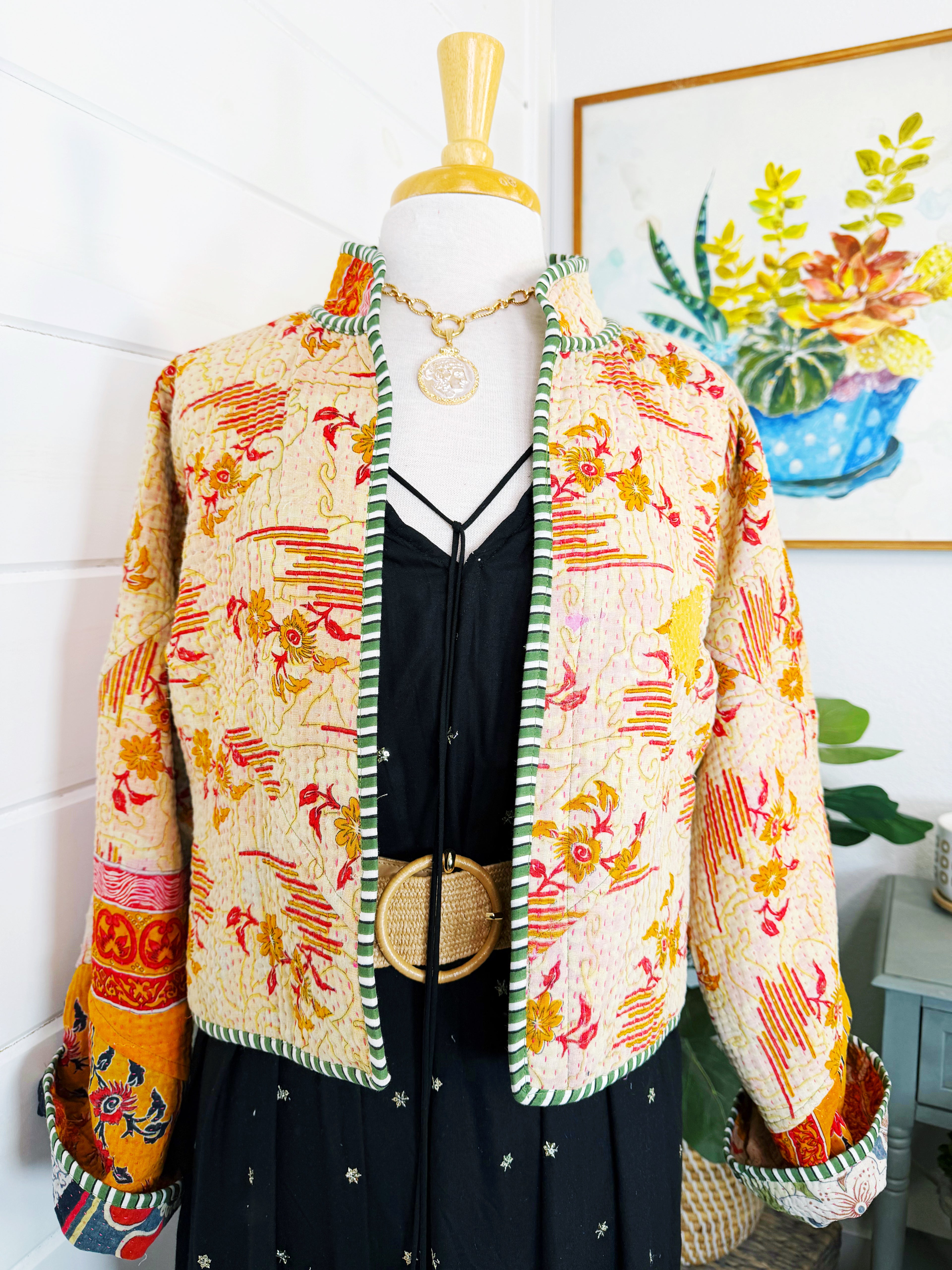 Patchwork Kantha Jacket – Quilted Reversible Blanket Coat