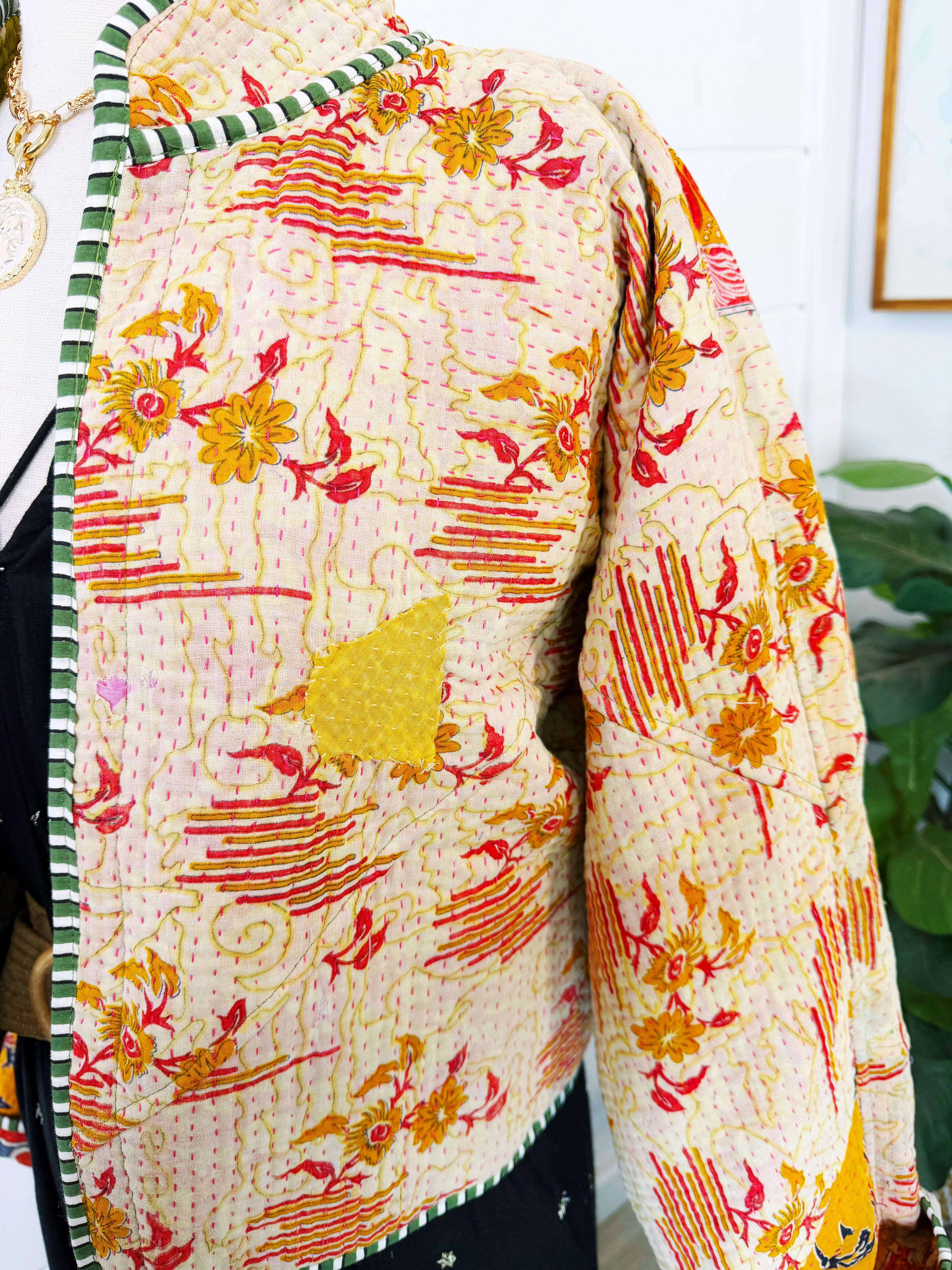 Patchwork Kantha Jacket – Quilted Reversible Blanket Coat