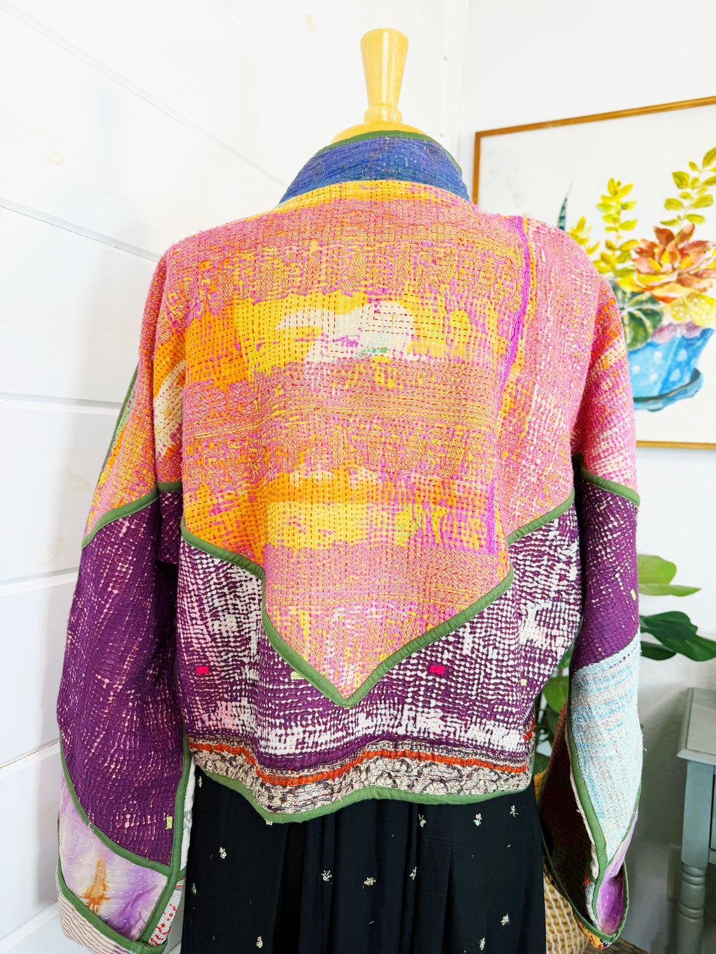 Patchwork Kantha Jacket – Handmade Quilted Blanket Coat