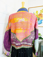 Patchwork Kantha Jacket – Handmade Quilted Blanket Coat