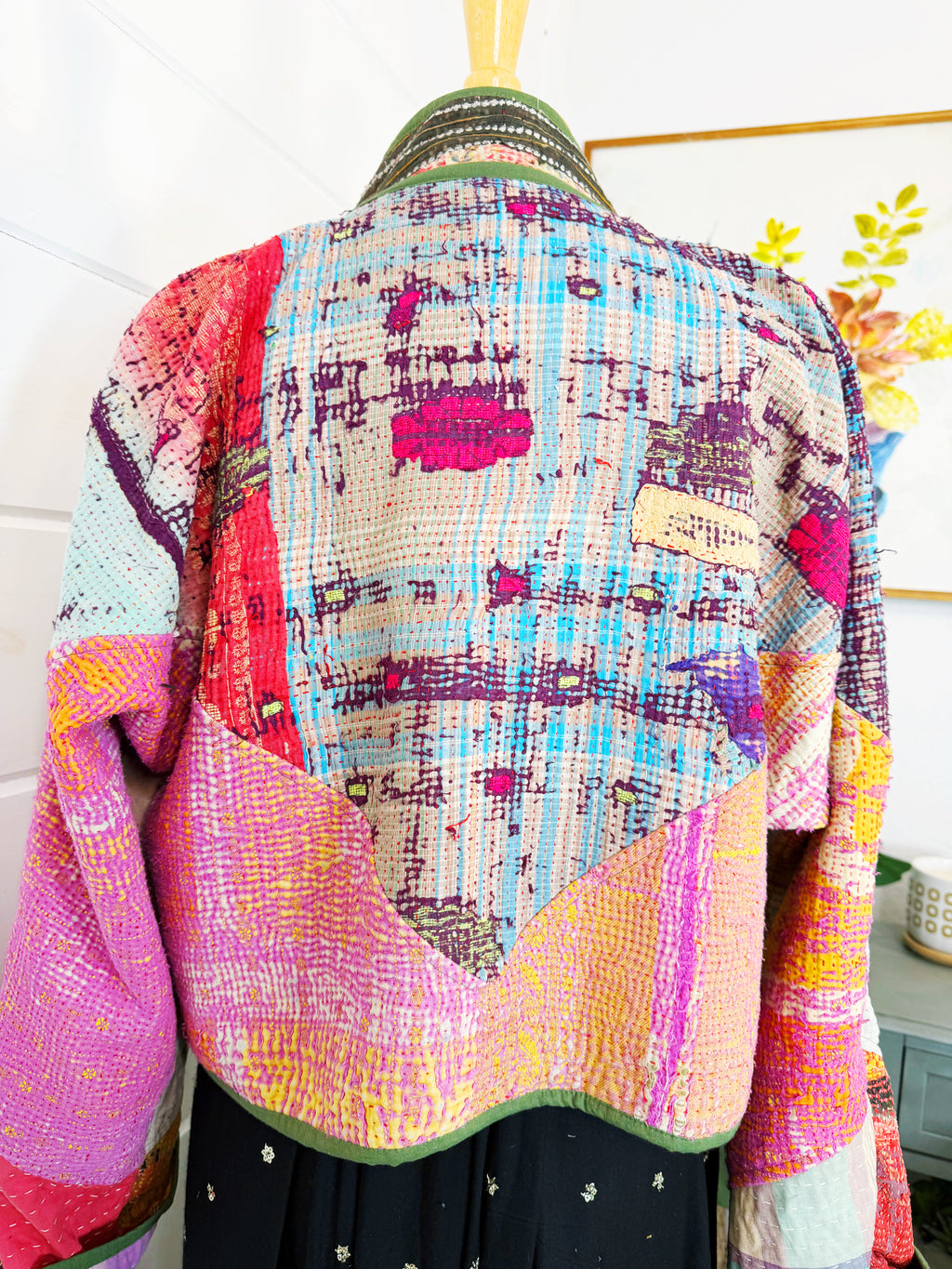 Patchwork Kantha Jacket – Handmade Quilted Blanket Coat