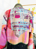 Patchwork Kantha Jacket – Handmade Quilted Blanket Coat