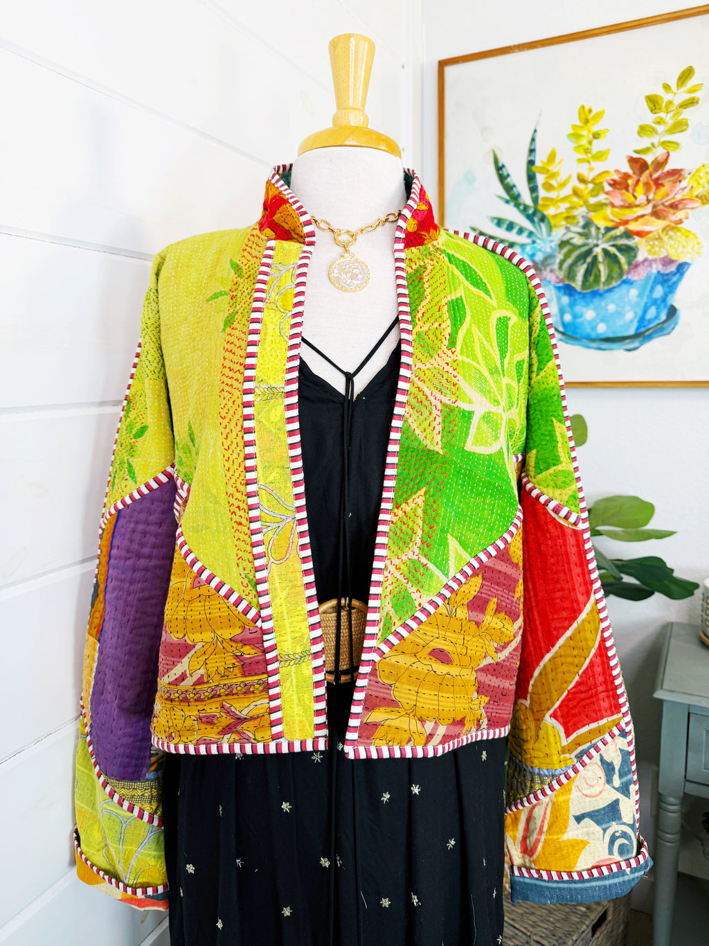 Patchwork Kantha Jacket – Quilted Reversible Blanket Coat