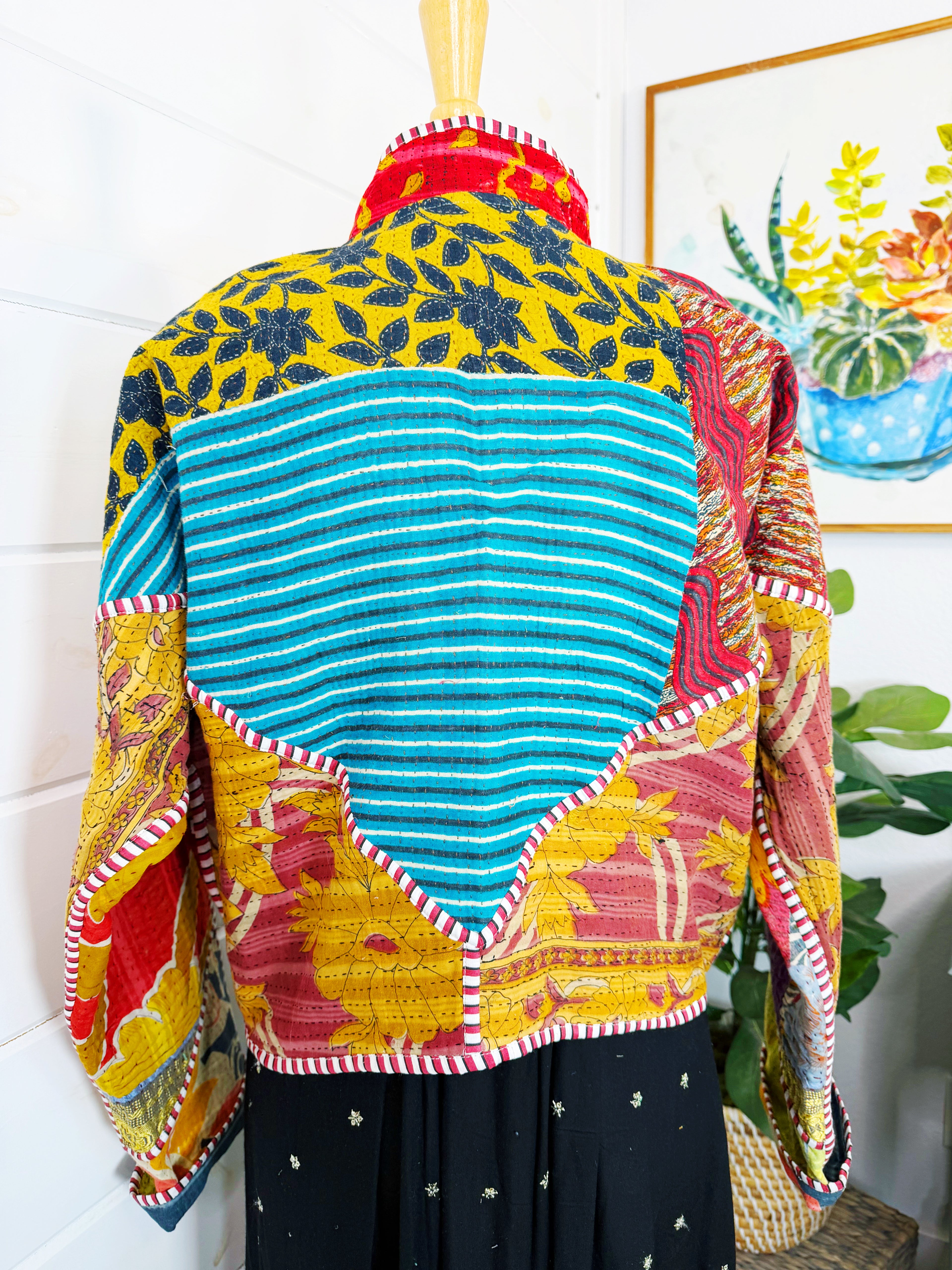 Patchwork Kantha Jacket – Quilted Reversible Blanket Coat