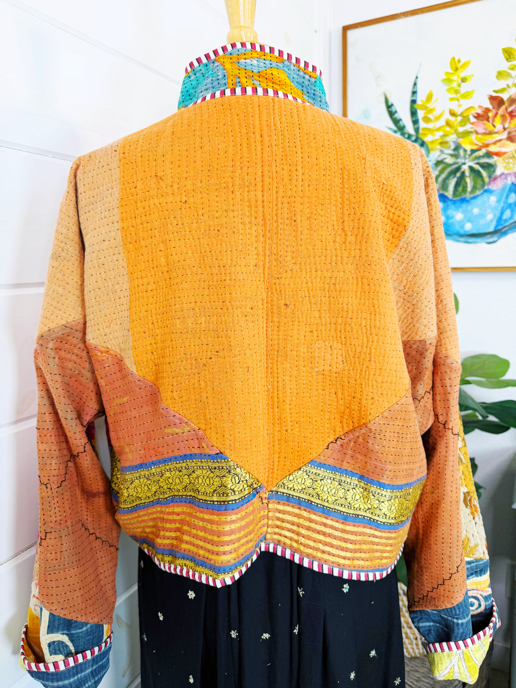 Patchwork Kantha Jacket – Quilted Reversible Blanket Coat