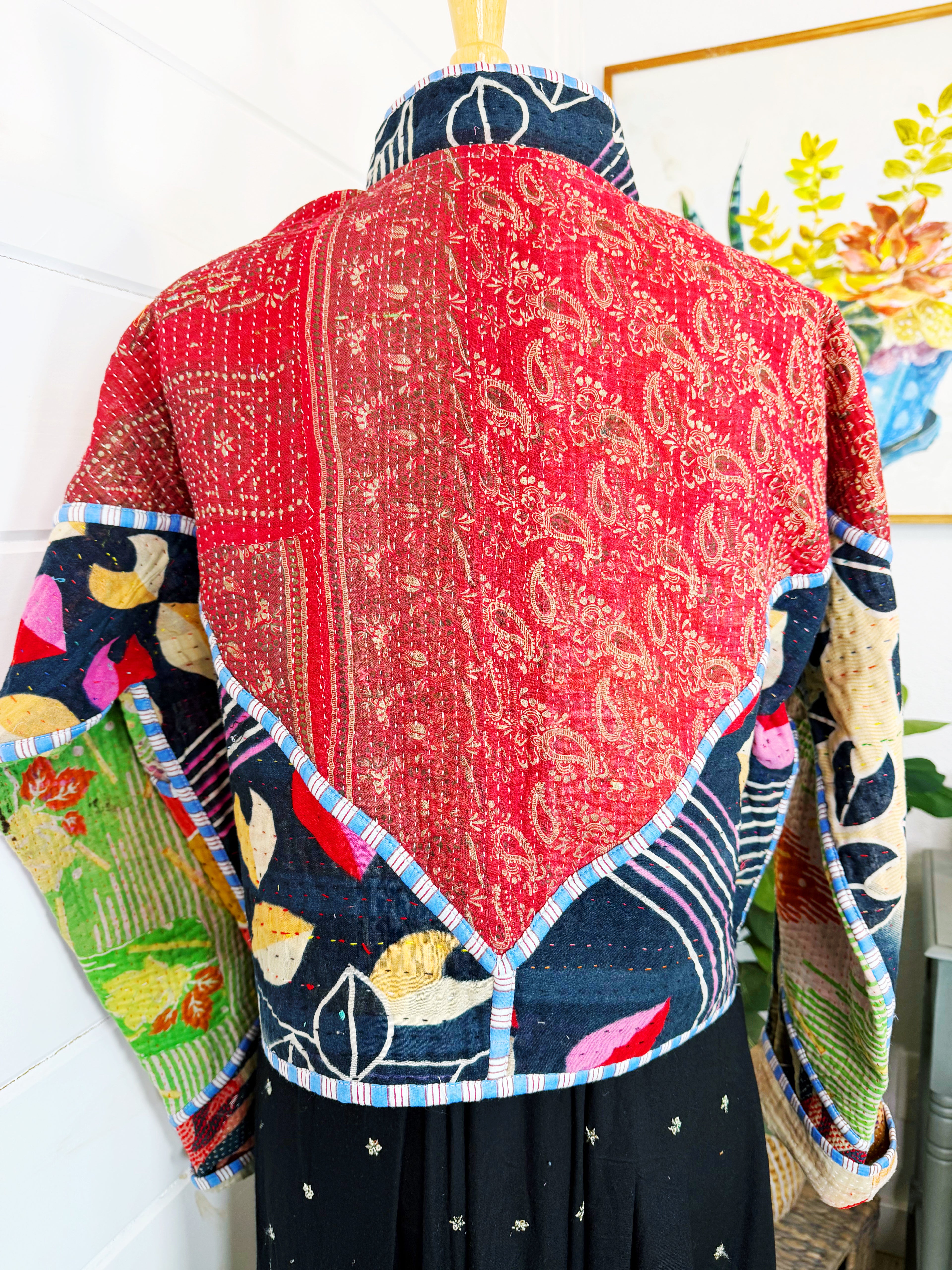 Patchwork Kantha Jacket – Quilted Reversible Blanket Coat