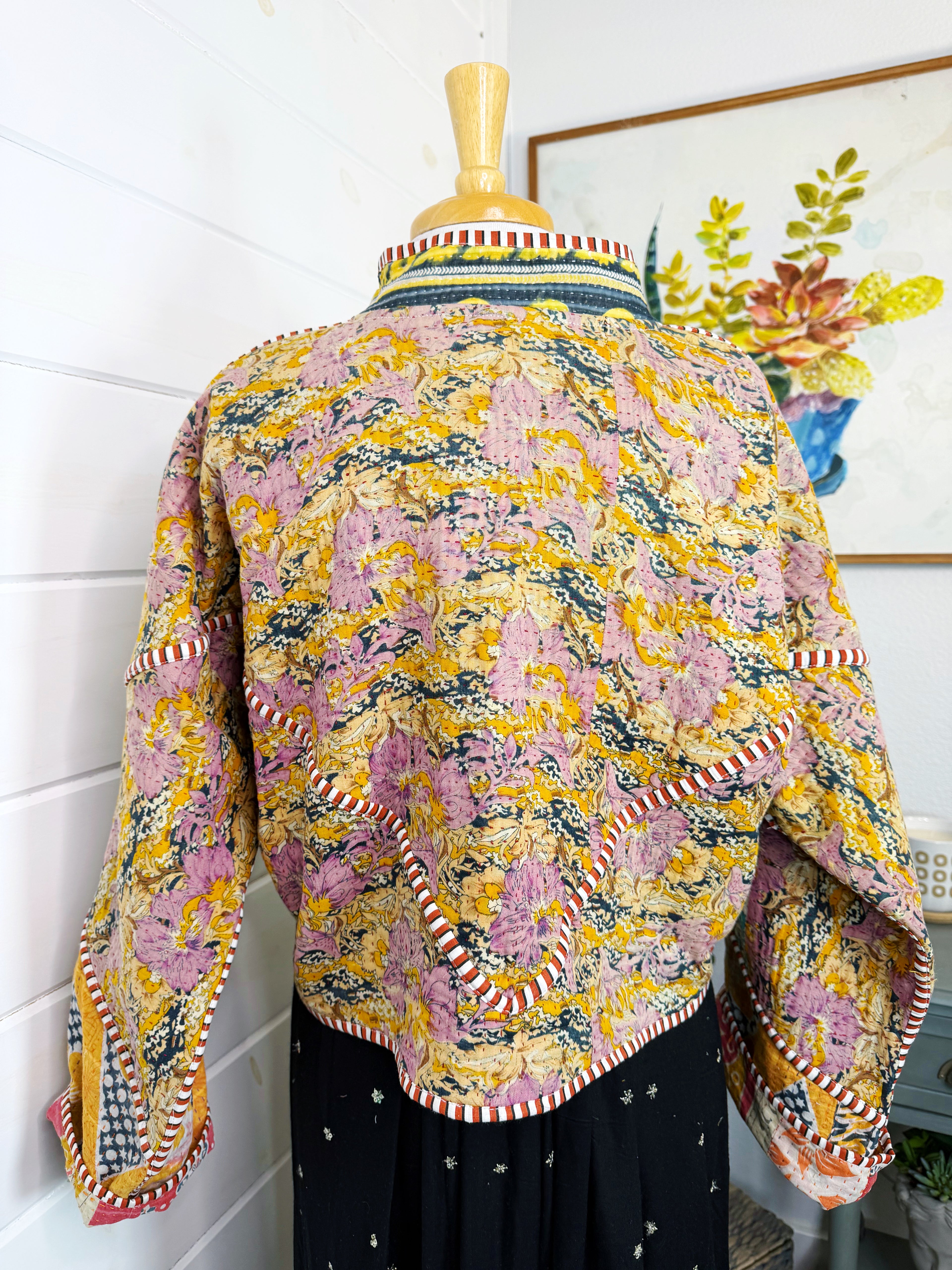 Patchwork Kantha Jacket – Handmade Quilted & Reversible Blanket Coat