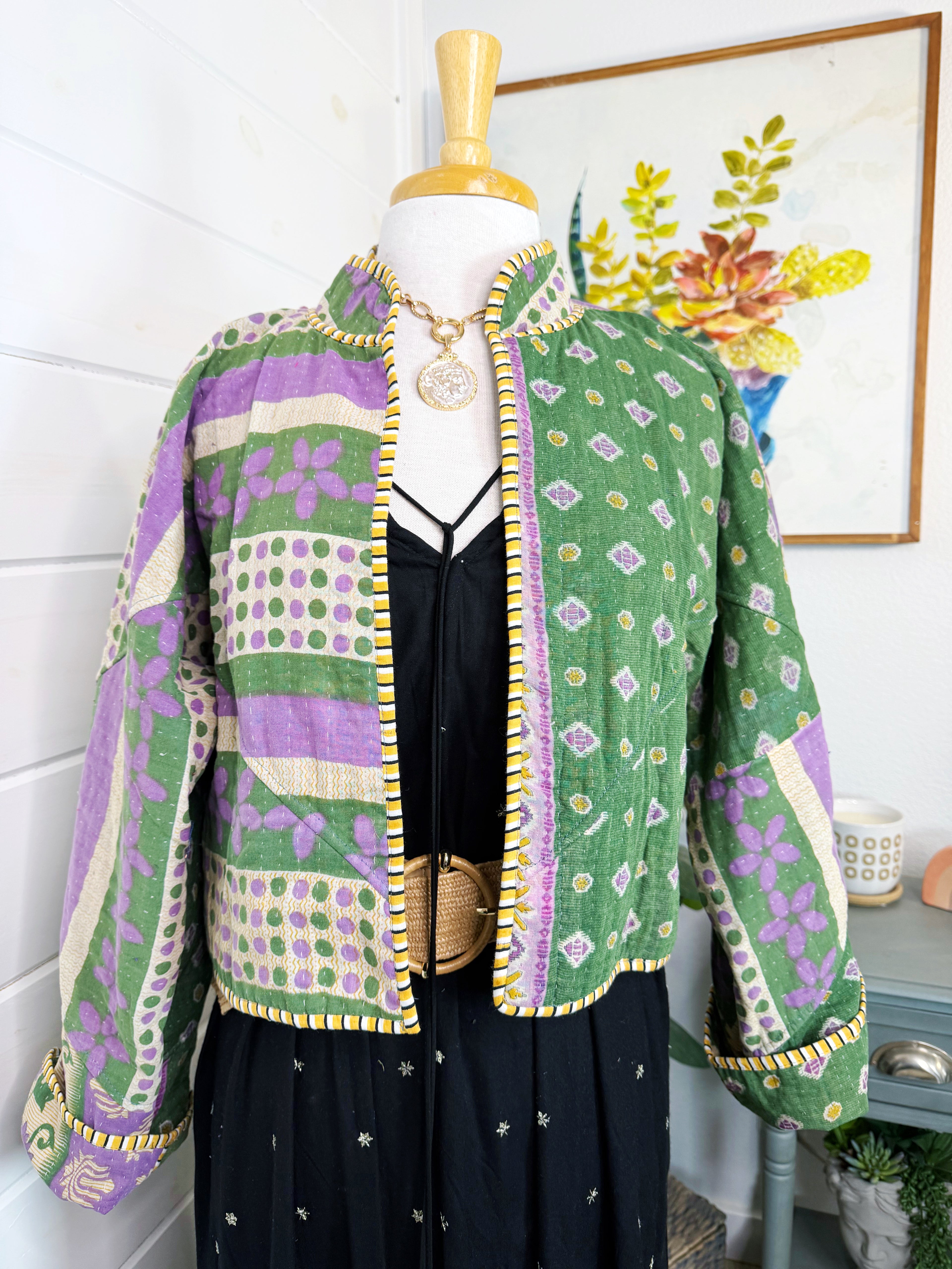 Patchwork Kantha Jacket – Handmade Quilted & Reversible Blanket Coat