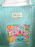 Quilted Cotton Reversible Large Tote Bag - Tropical Southern Town Print