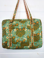 Quilted Weekender Duffle Overnight Bag - Jade Celestial Tiger Print