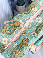 Quilted Weekender Duffle Overnight Bag - Jade Celestial Tiger Print