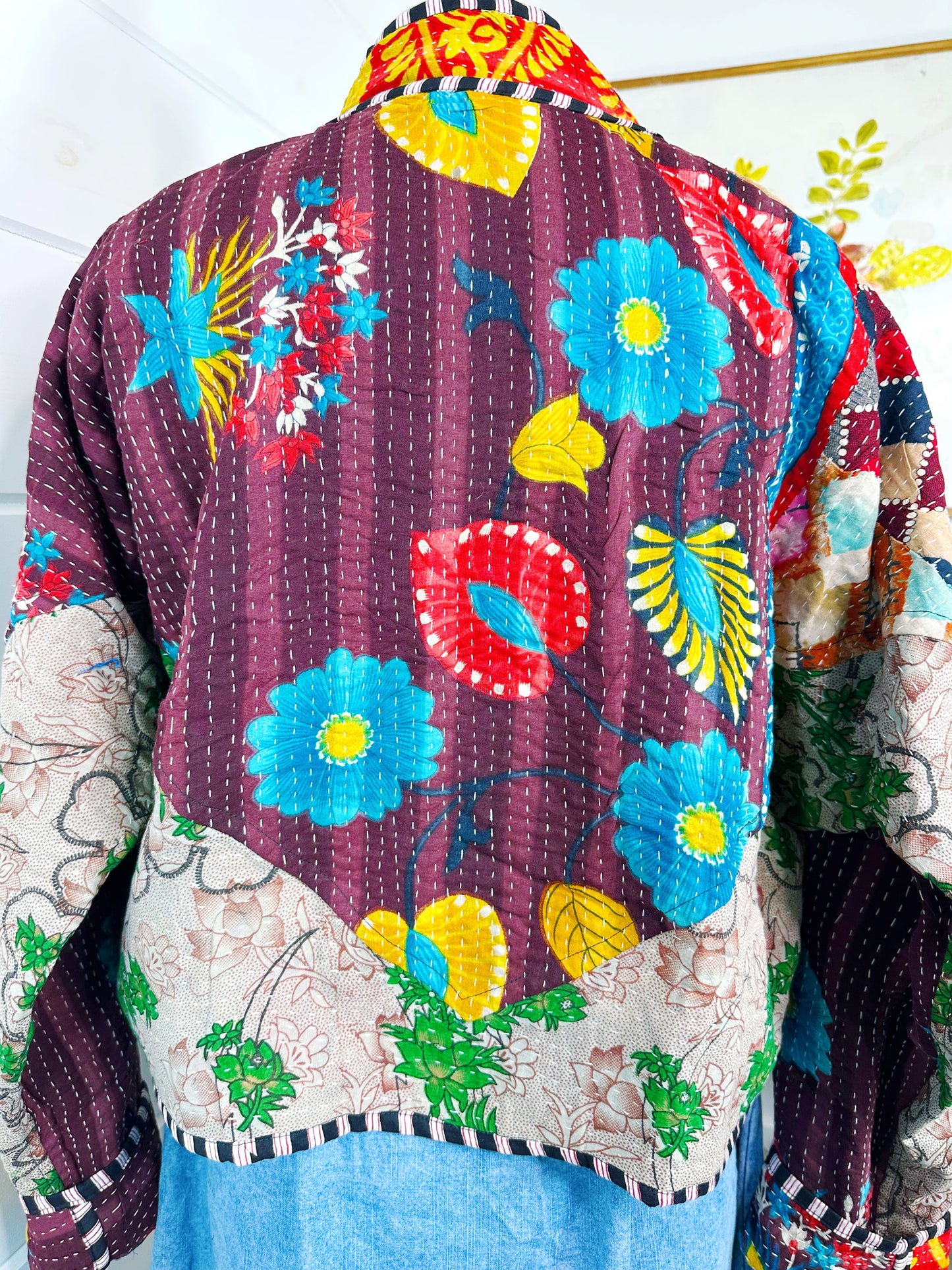 Kantha Quilted Bomber Jacket | Blanket Coat | Patchwork Coat