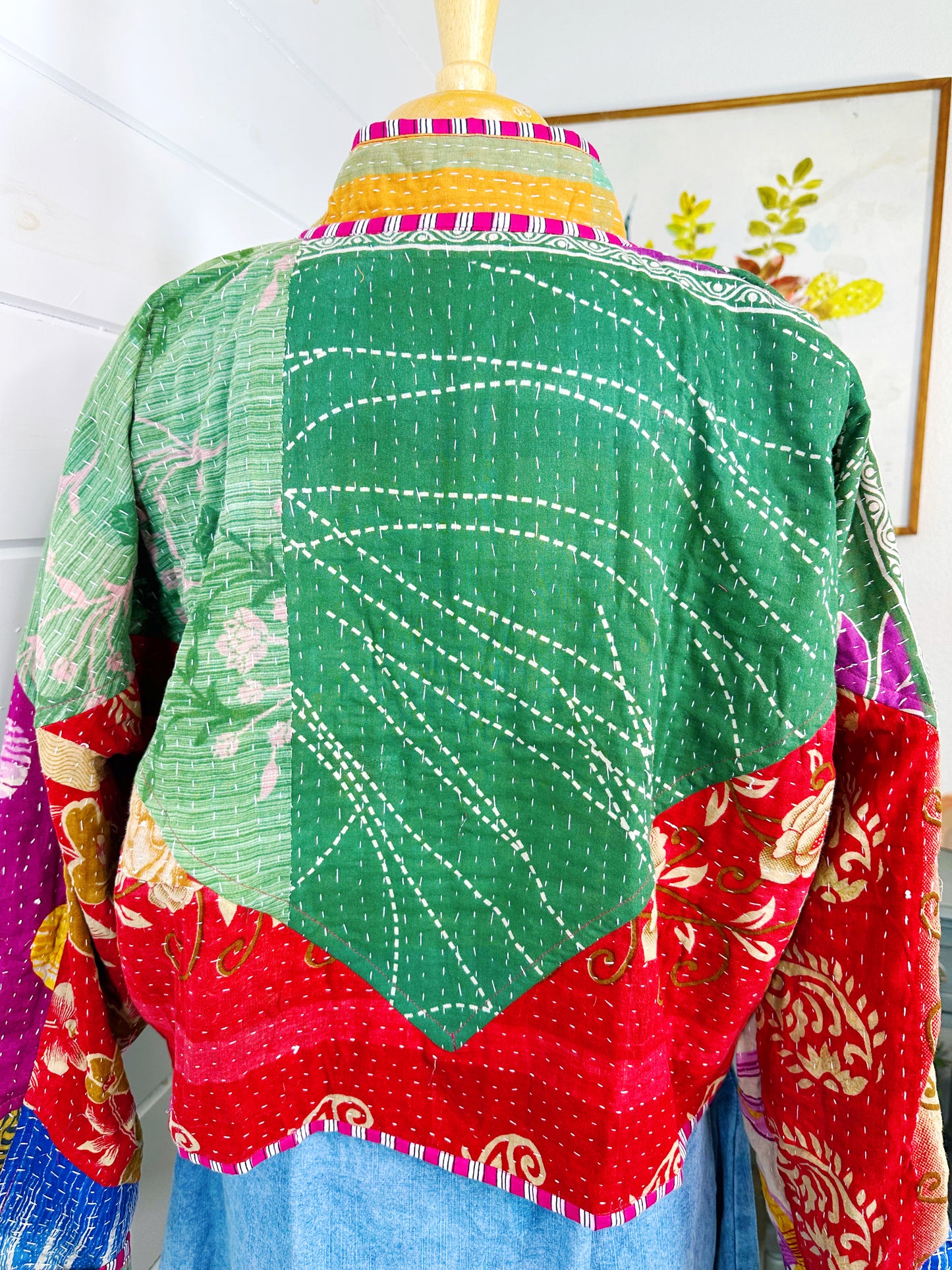 Kantha Quilted Bomber Jacket | Blanket Coat | Patchwork Coat