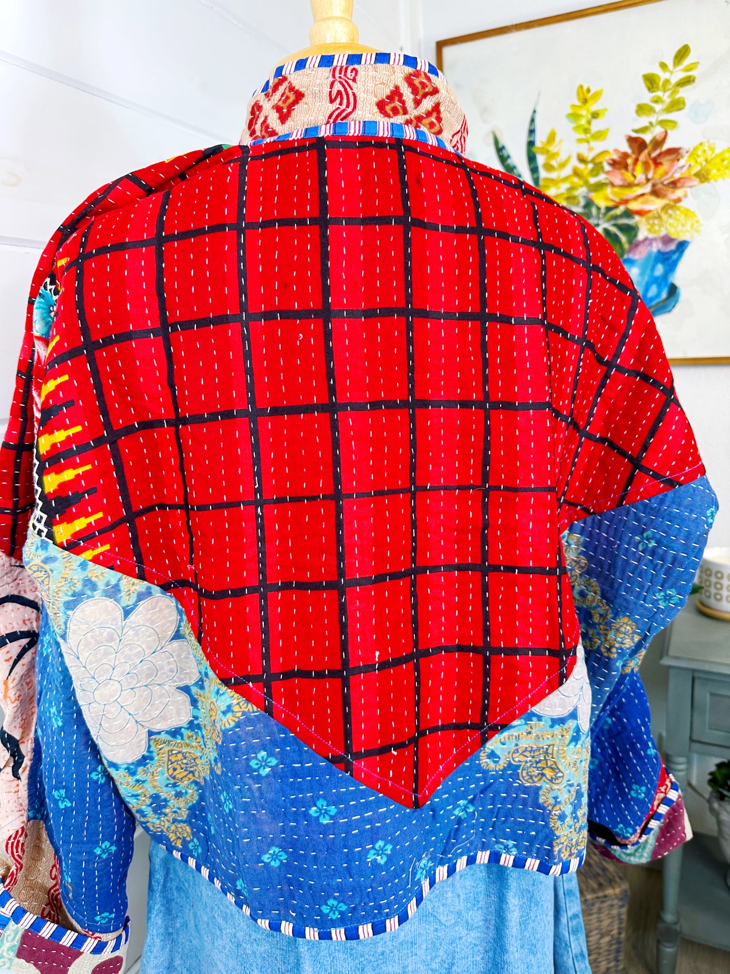 Kantha Quilted Bomber Jacket | Blanket Coat | Patchwork Coat