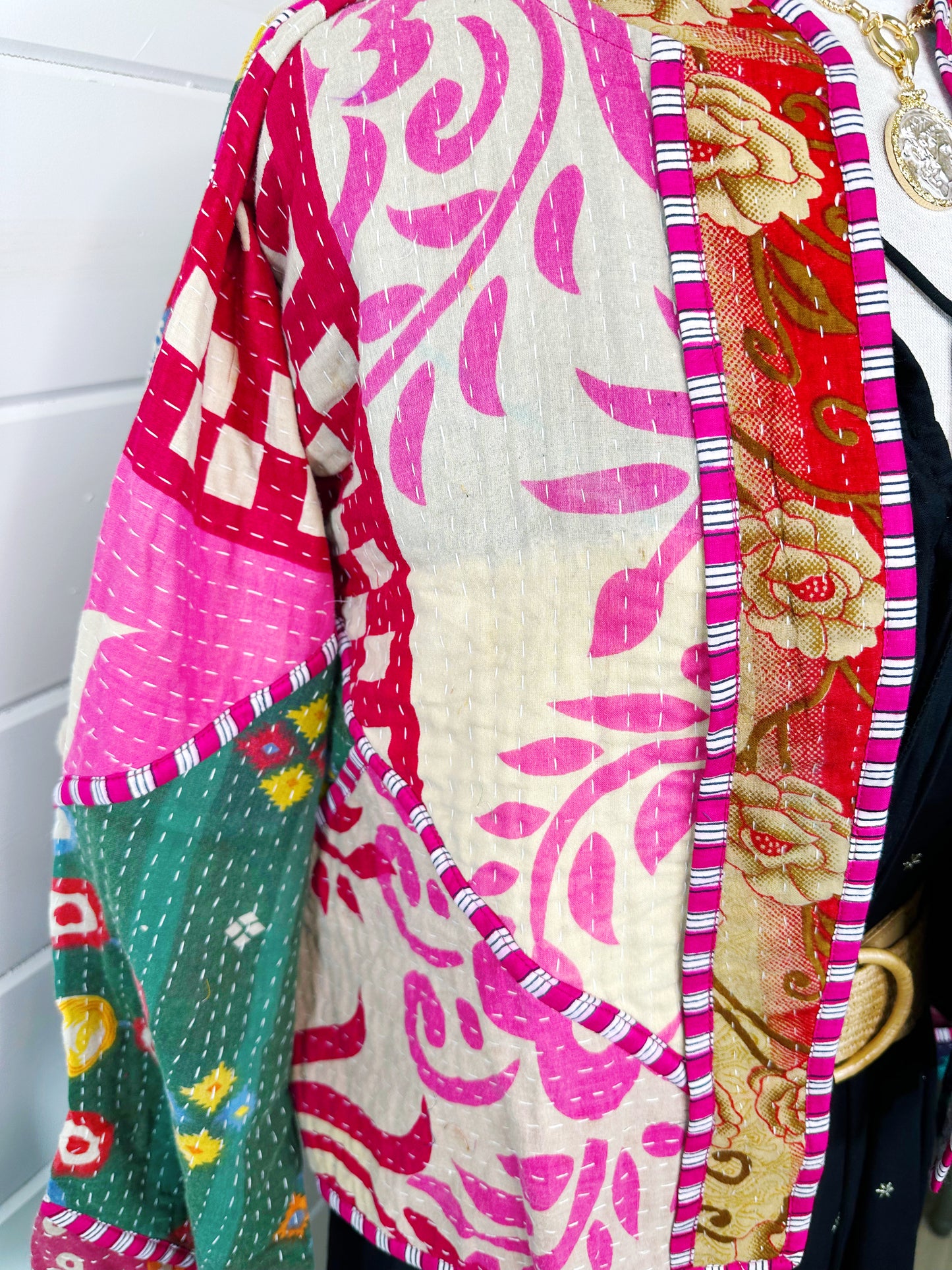 Kantha Quilted Bomber Jacket | Blanket Coat | Patchwork Coat