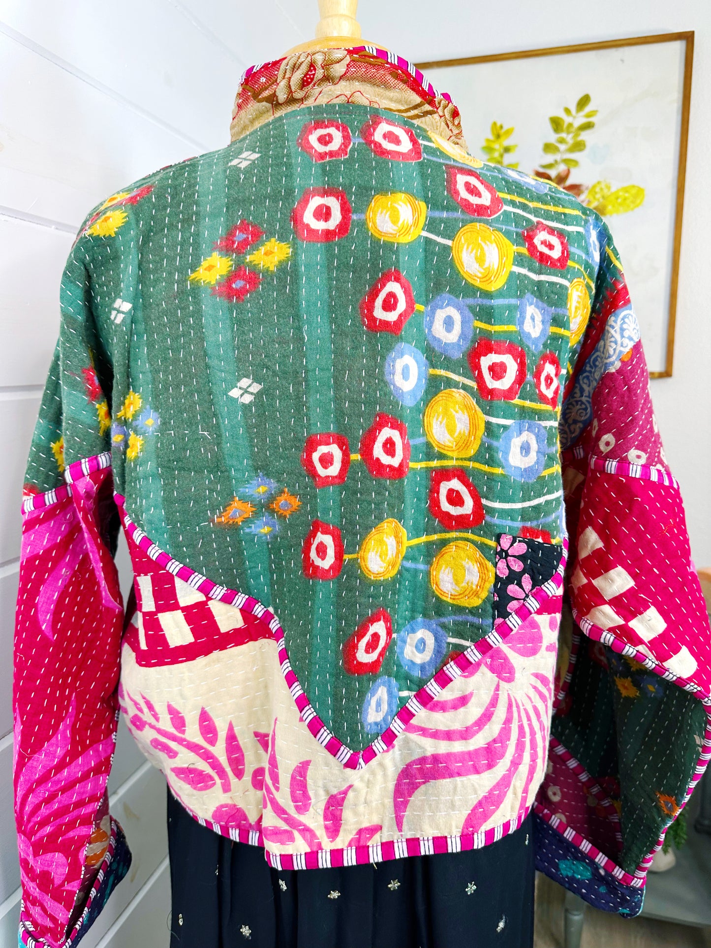 Kantha Quilted Bomber Jacket | Blanket Coat | Patchwork Coat
