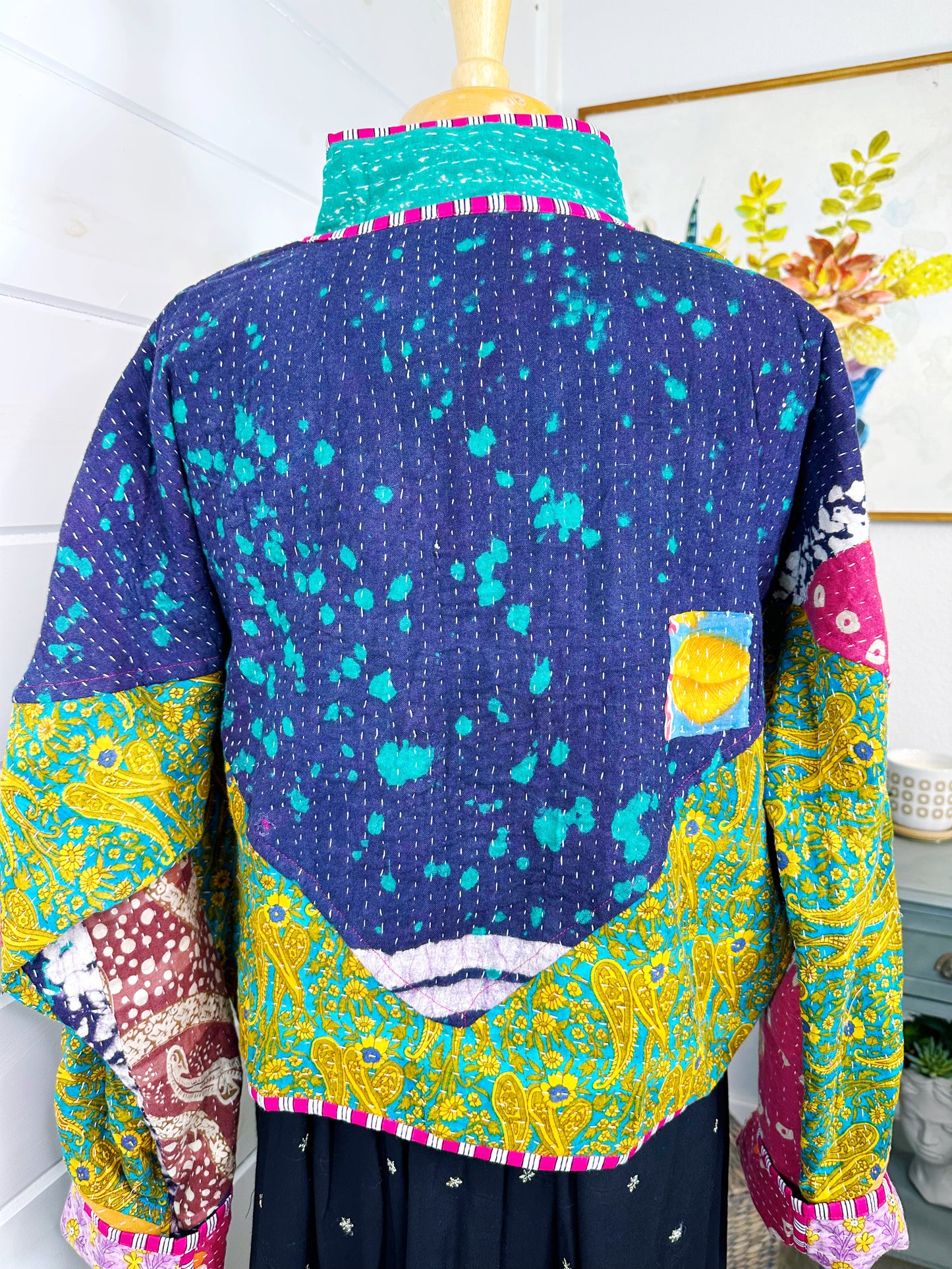 Kantha Quilted Bomber Jacket | Blanket Coat | Patchwork Coat