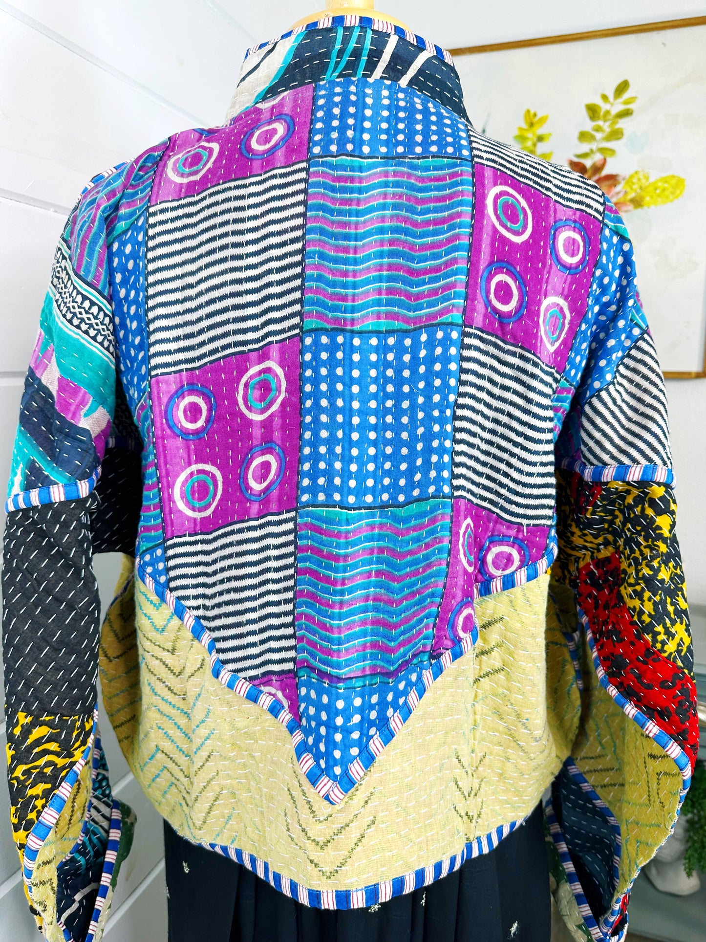 Kantha Quilted Bomber Jacket | Blanket Coat | Patchwork Coat
