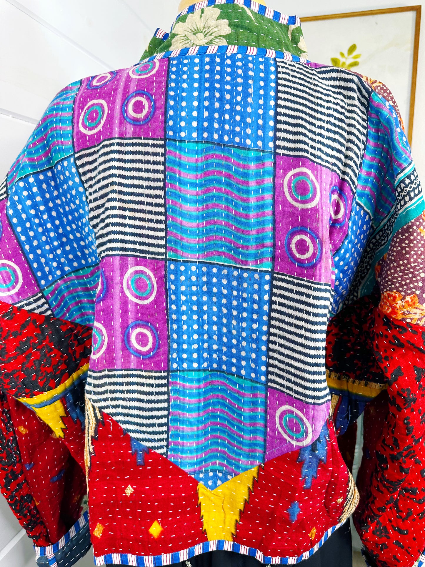 Kantha Quilted Bomber Jacket | Blanket Coat | Patchwork Coat