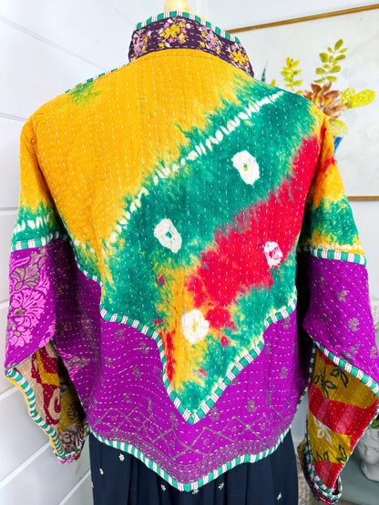 Kantha Quilted Bomber Jacket | Blanket Coat | Patchwork Coat