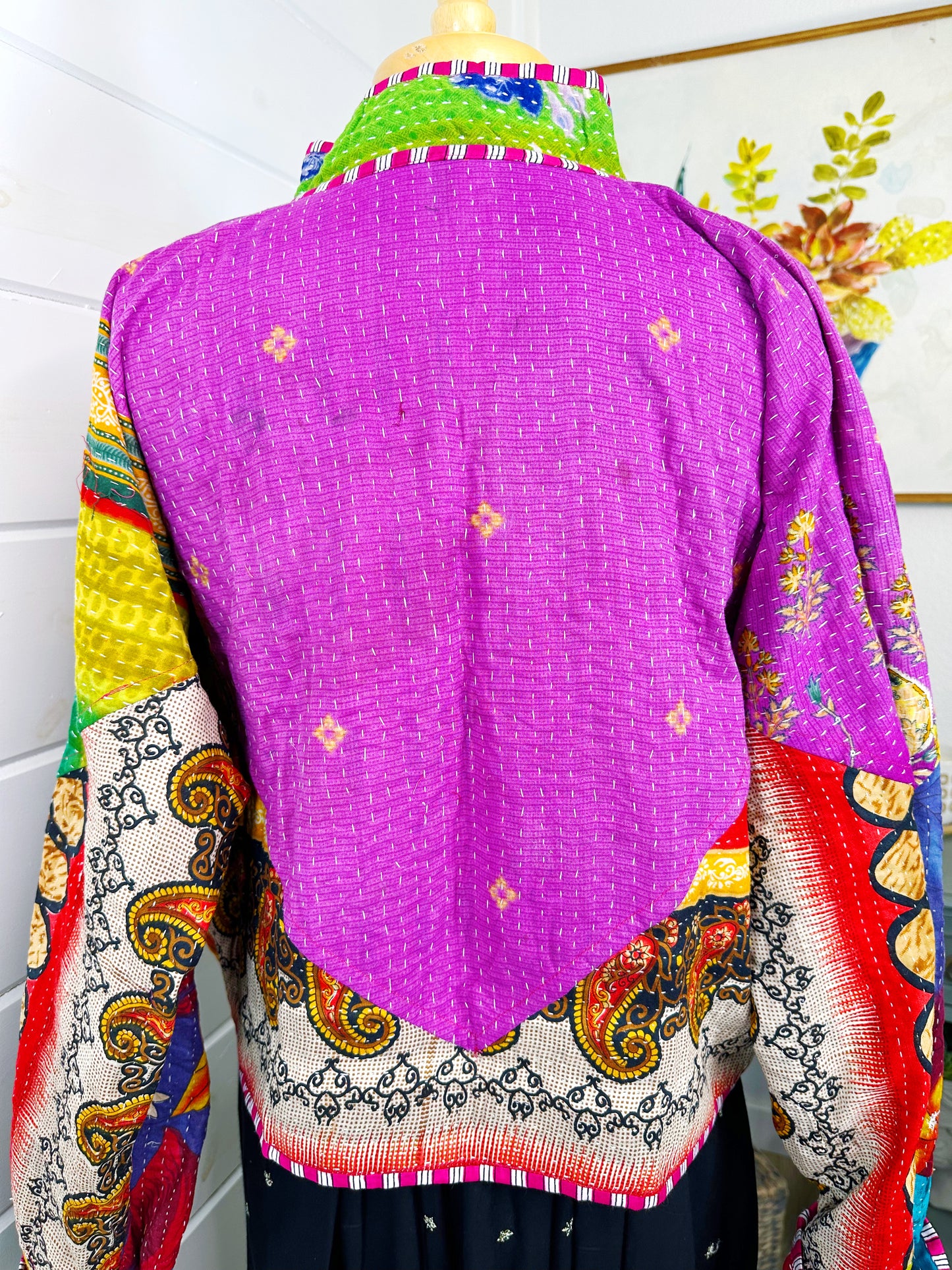 Kantha Quilted Bomber Jacket | Blanket Coat | Patchwork Coat