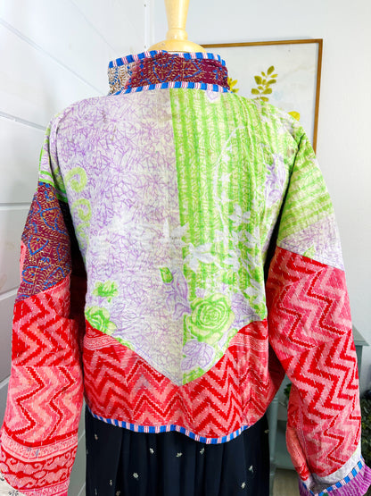 Kantha Quilted Bomber Jacket | Blanket Coat | Patchwork Coat