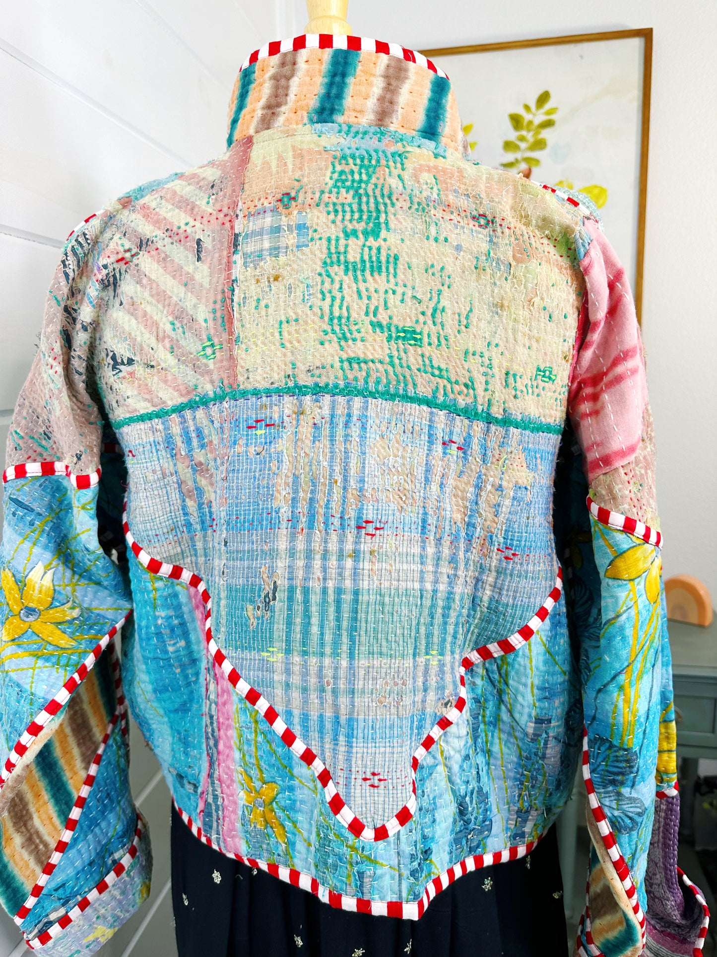 Kantha Quilted Bomber Jacket | Blanket Coat | Patchwork Coat
