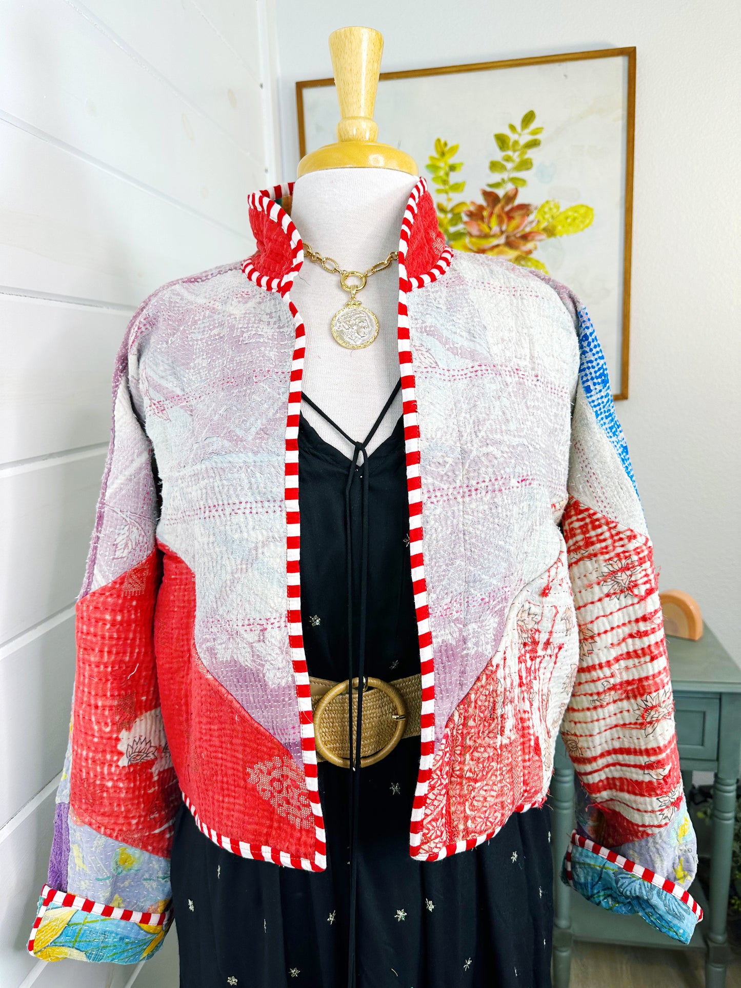 Kantha Quilted Bomber Jacket | Blanket Coat | Patchwork Coat