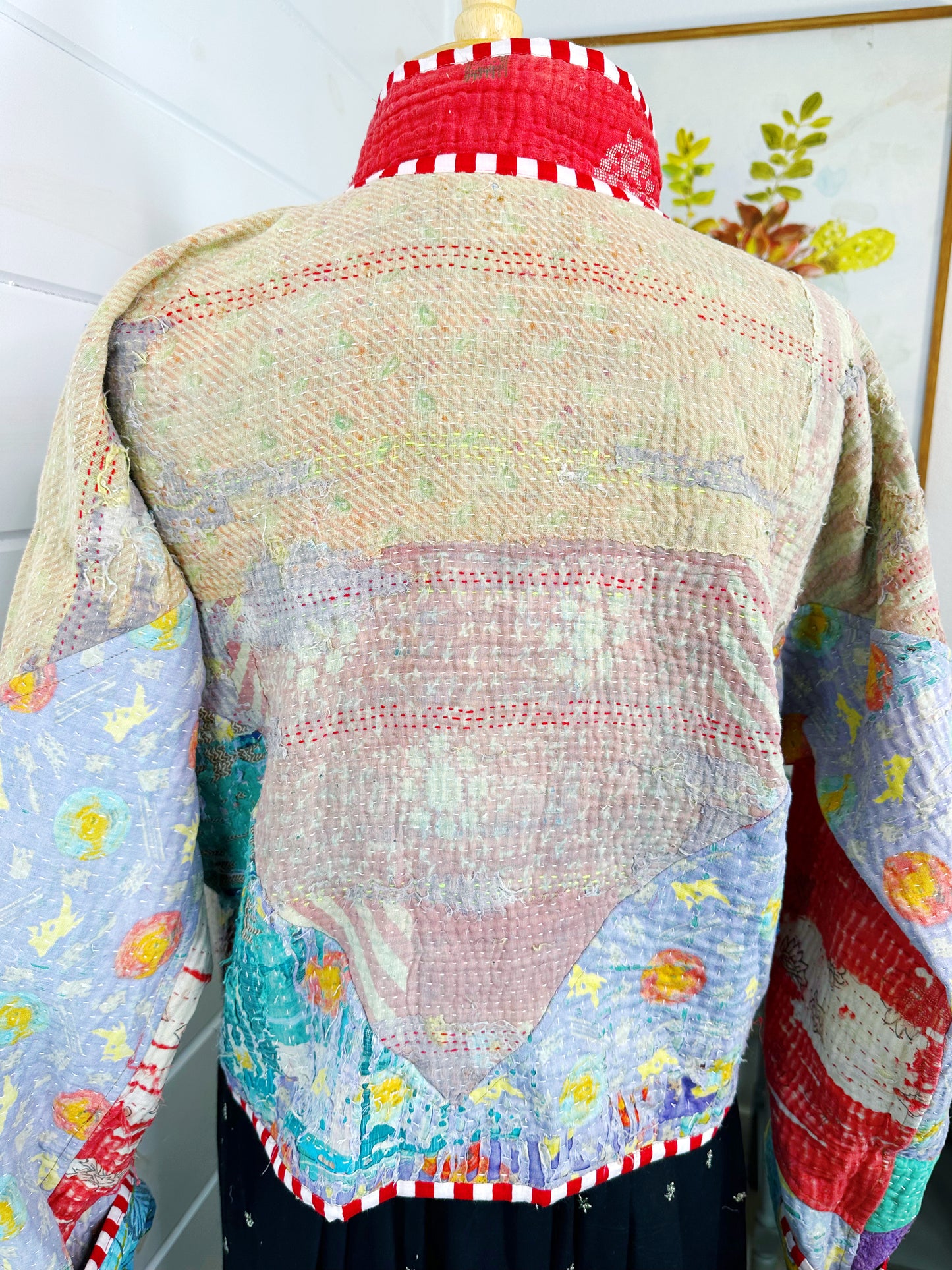 Kantha Quilted Bomber Jacket | Blanket Coat | Patchwork Coat
