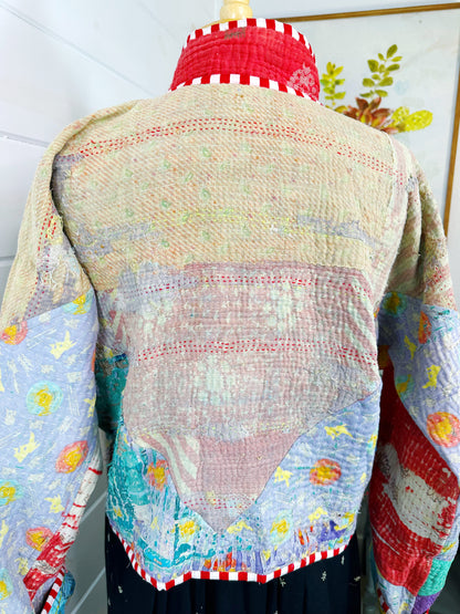Kantha Quilted Bomber Jacket | Blanket Coat | Patchwork Coat